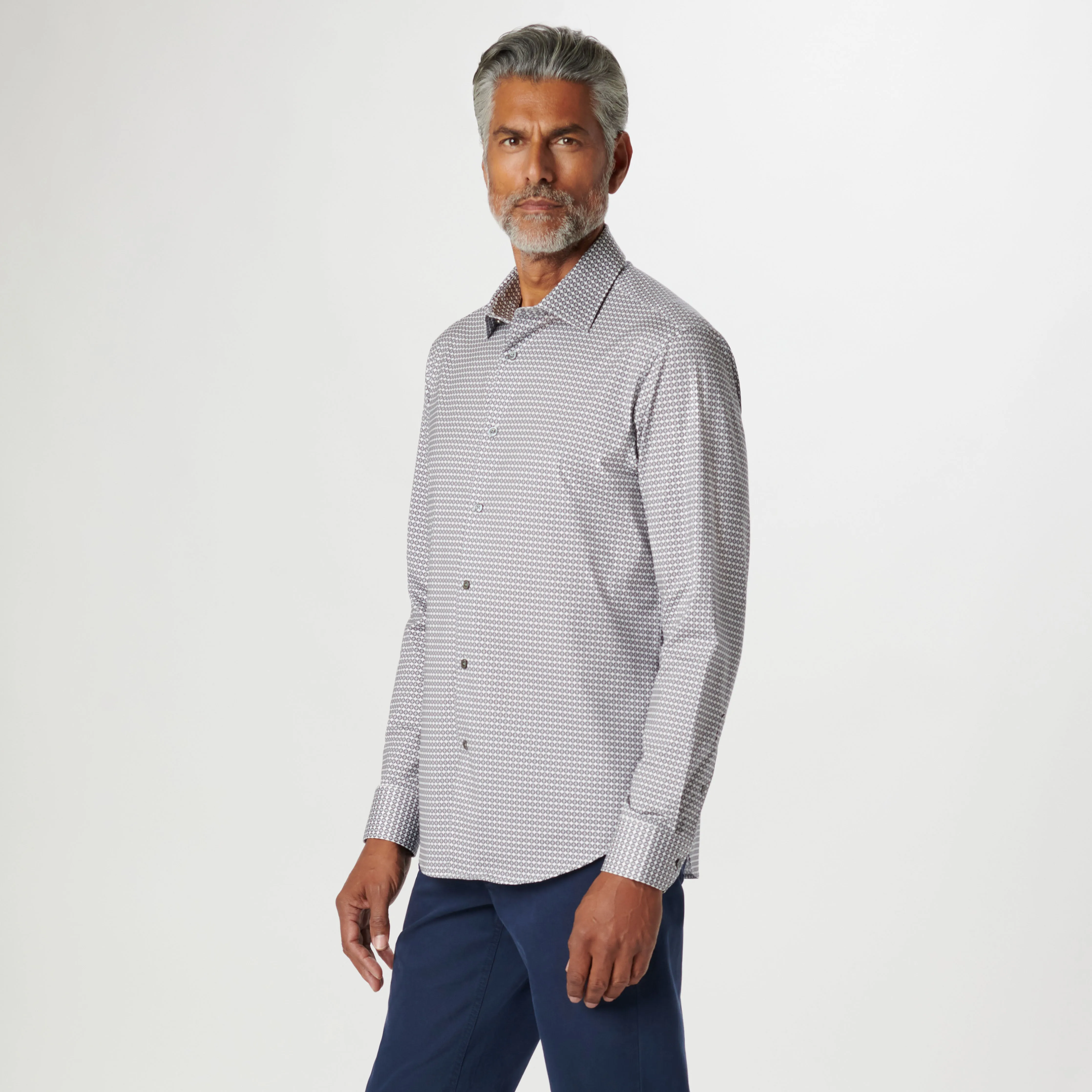 James Geometric OoohCotton Shirt sold by Bugatchi product image thumbnail 3