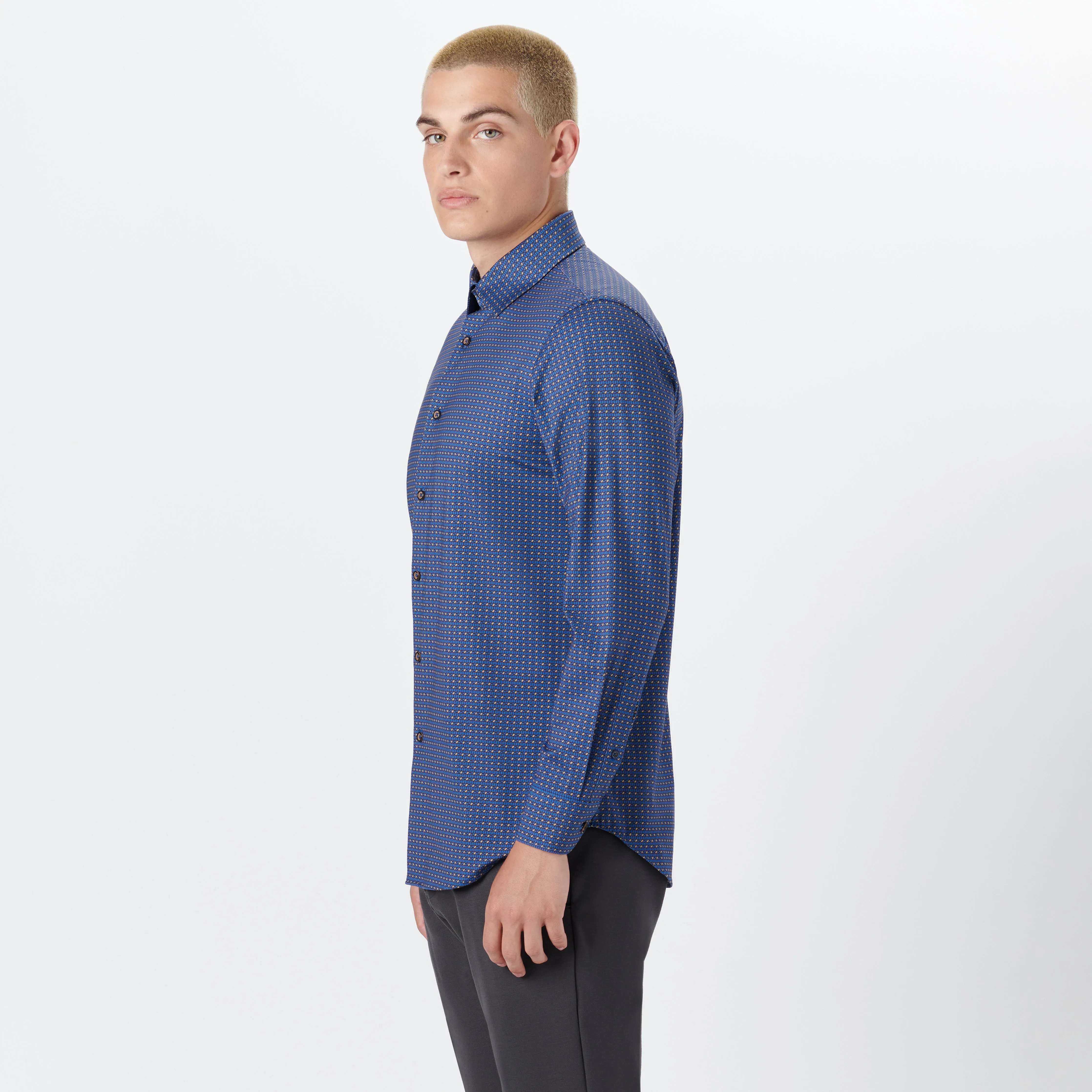 JAMES Geometric Print OoohCotton Shirt sold by Bugatchi product image thumbnail 3