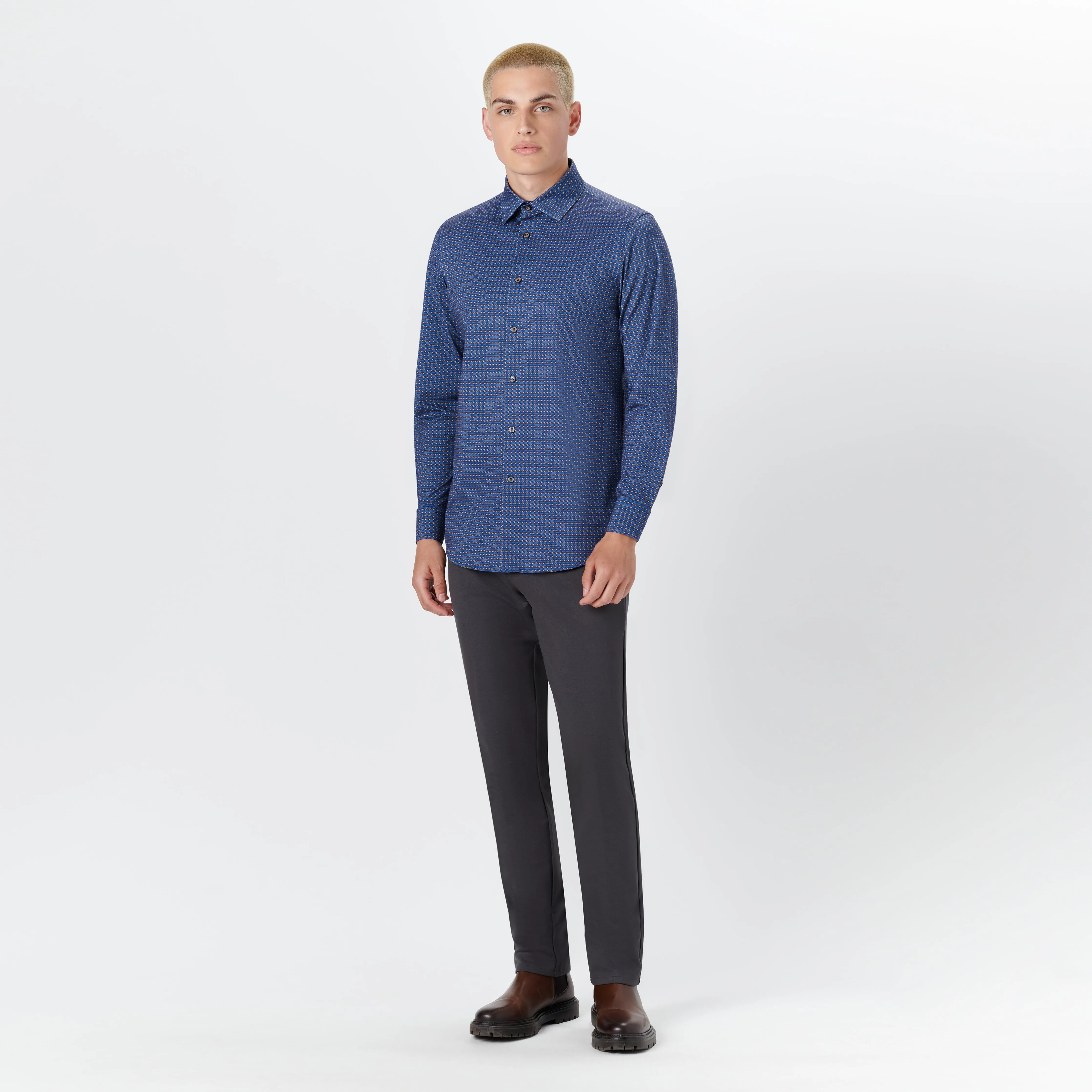 JAMES Geometric Print OoohCotton Shirt sold by Bugatchi product image thumbnail 5