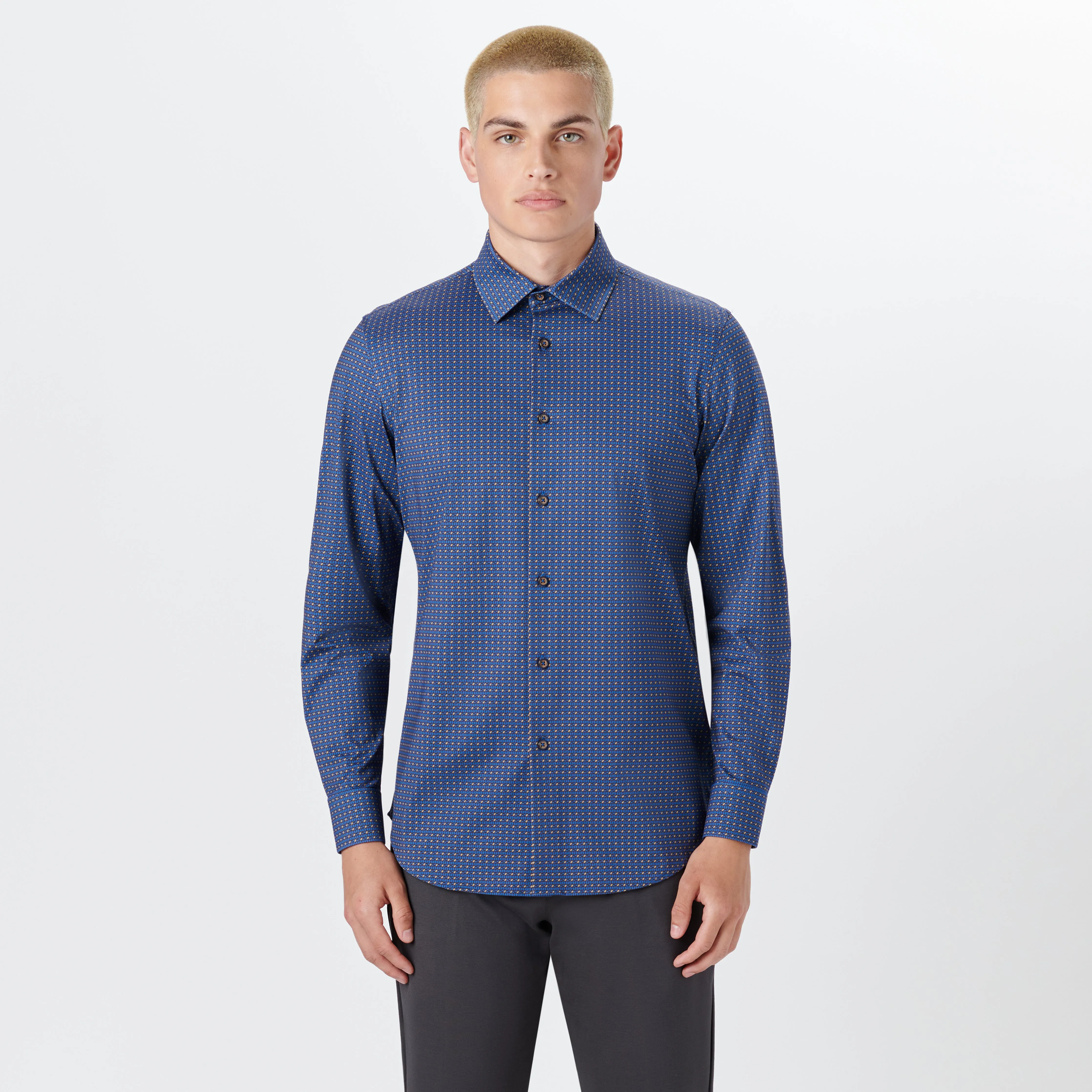 JAMES Geometric Print OoohCotton Shirt sold by Bugatchi product image thumbnail 2