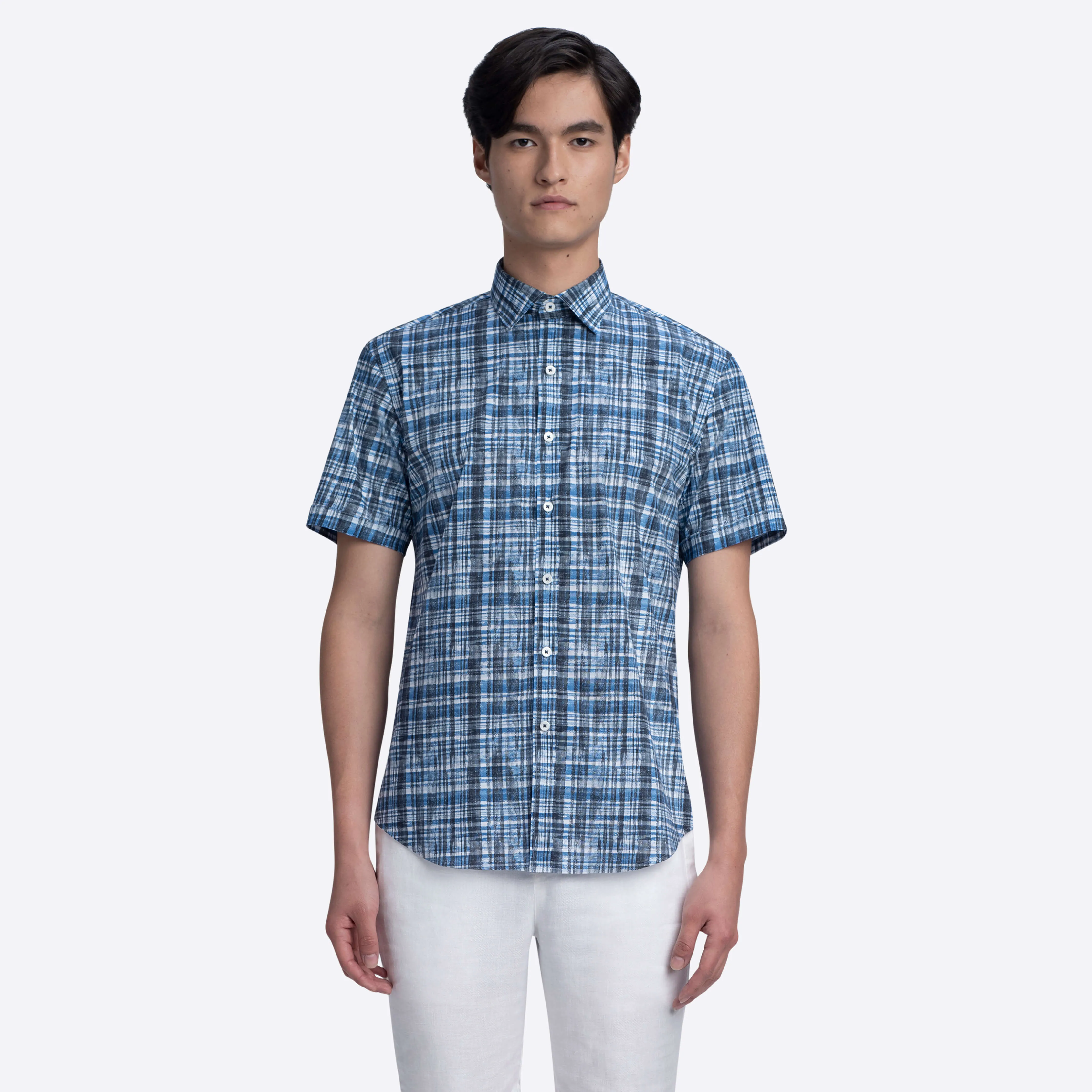 ORSON Madras Print Short Sleeve Shirt sold by Bugatchi product image thumbnail 2