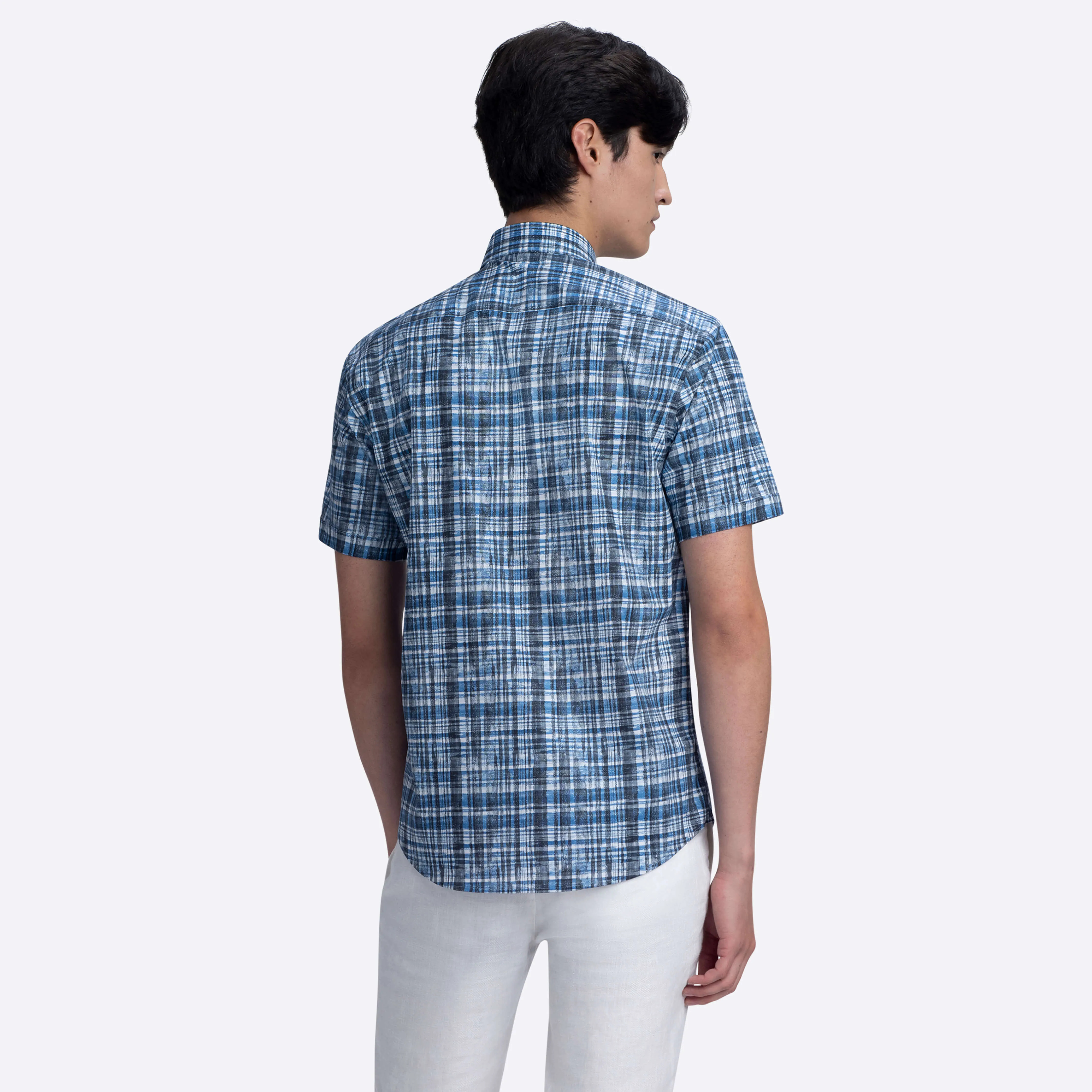ORSON Madras Print Short Sleeve Shirt sold by Bugatchi product image thumbnail 4