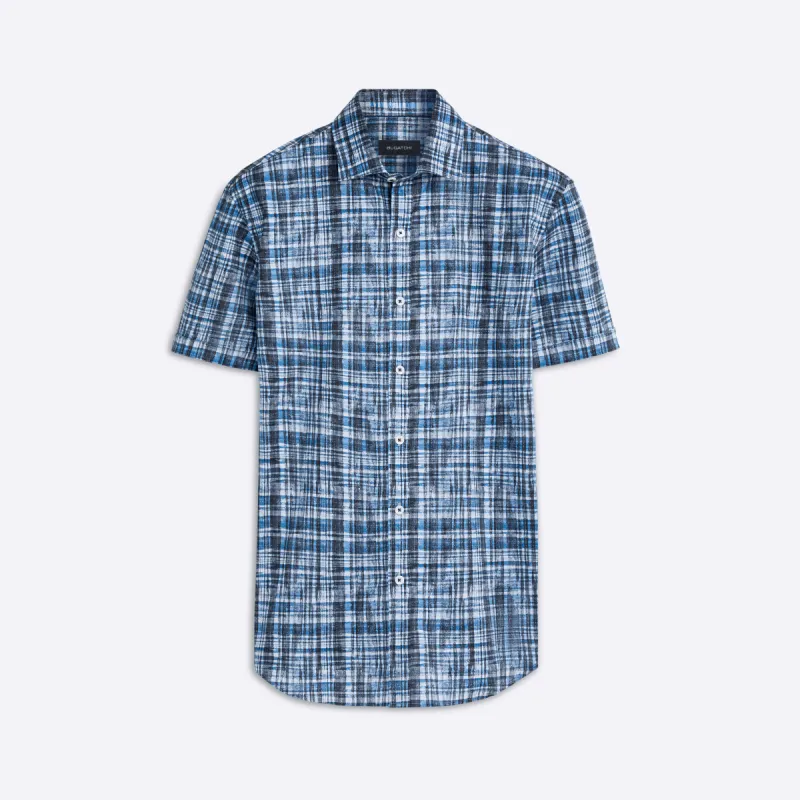 ORSON Madras Print Short Sleeve Shirt sold by Bugatchi
