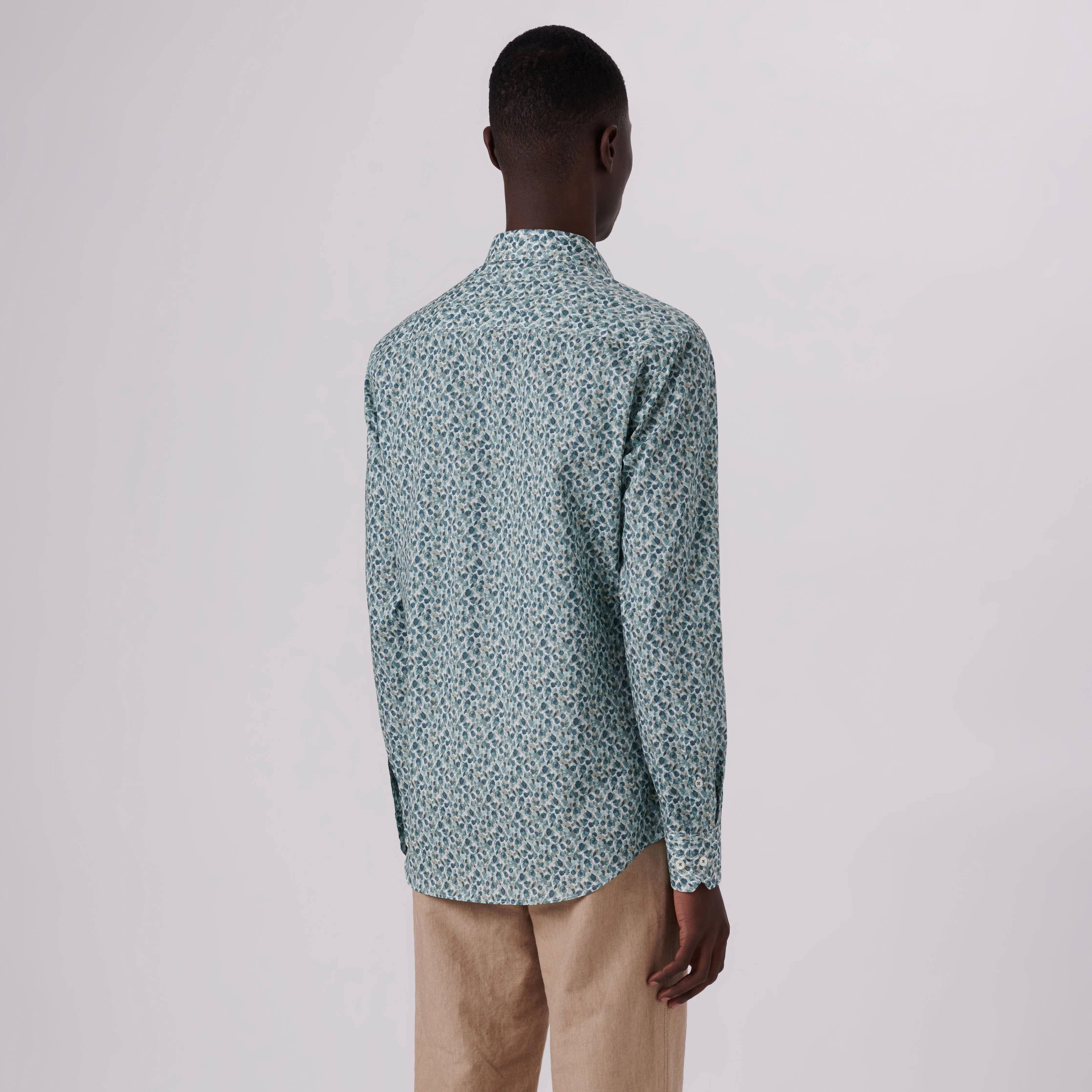 Julian Leaf Print Shirt sold by Bugatchi product image thumbnail 4