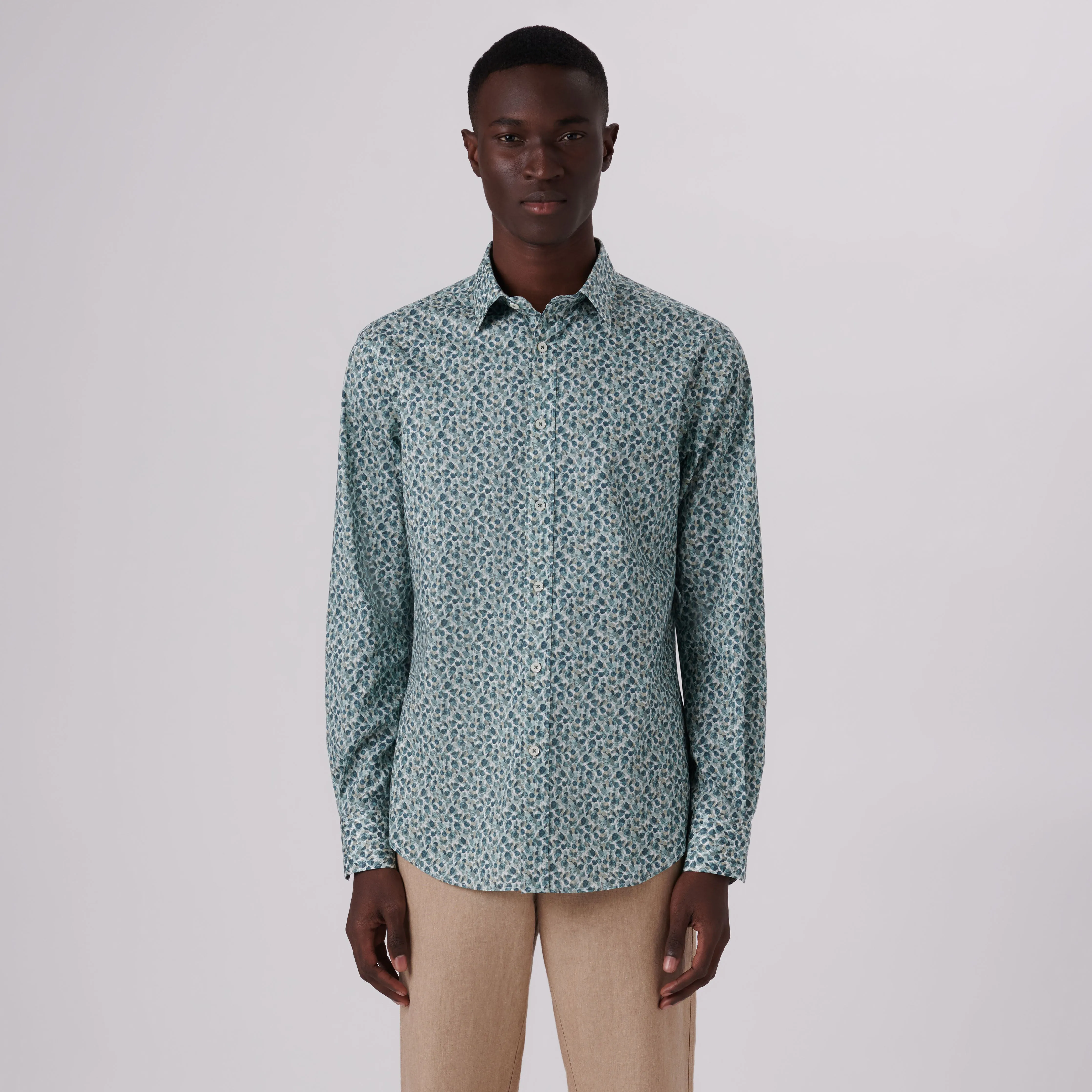 Julian Leaf Print Shirt sold by Bugatchi product image thumbnail 2
