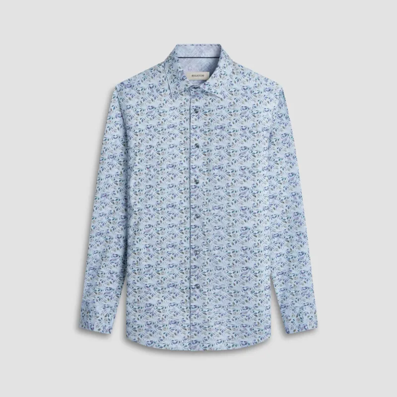 Jimmy Double Sided Leaf Print/Abstract OoohCotton Shirt sold by Bugatchi