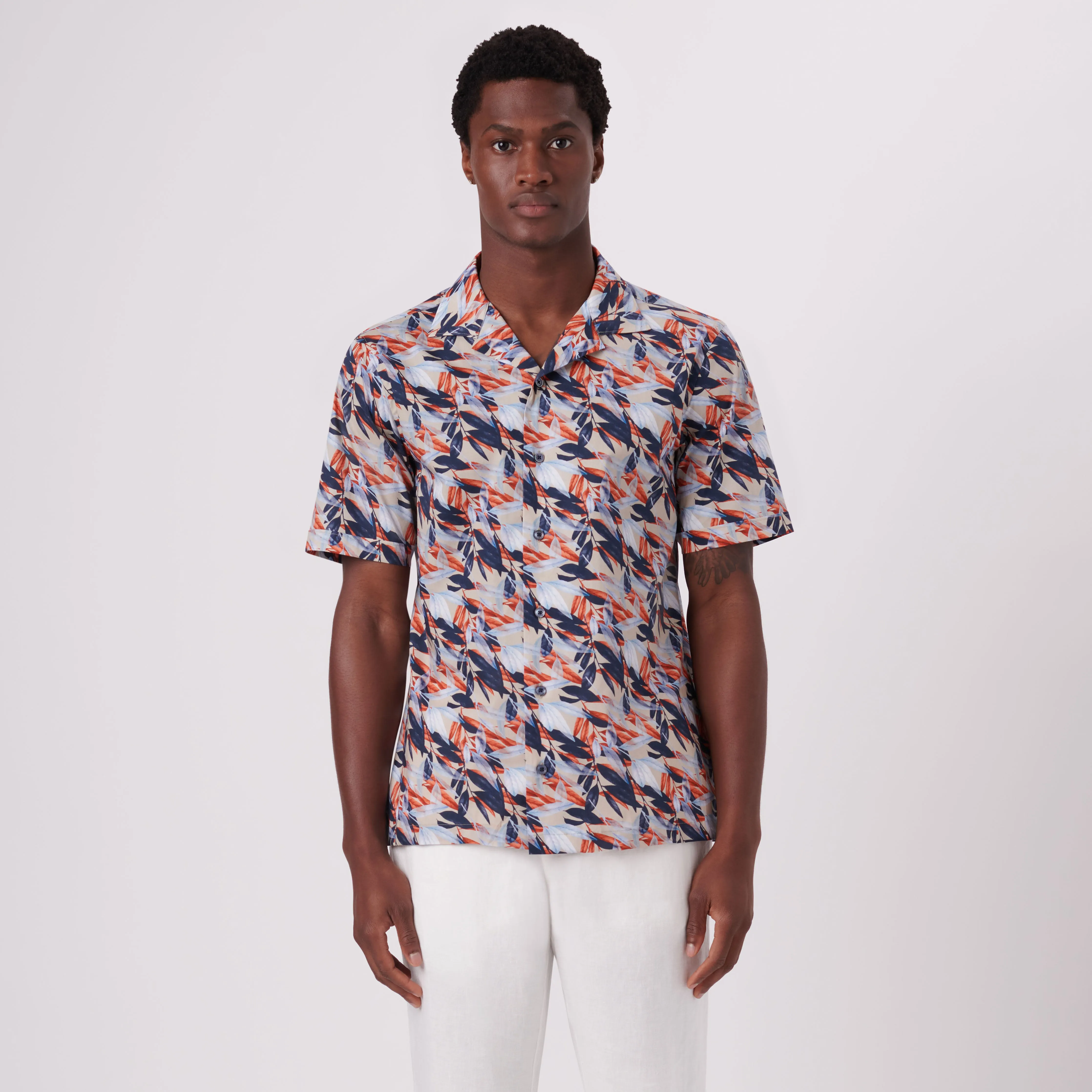 Jackson Leaf Print Short Sleeve Shirt sold by Bugatchi product image thumbnail 2