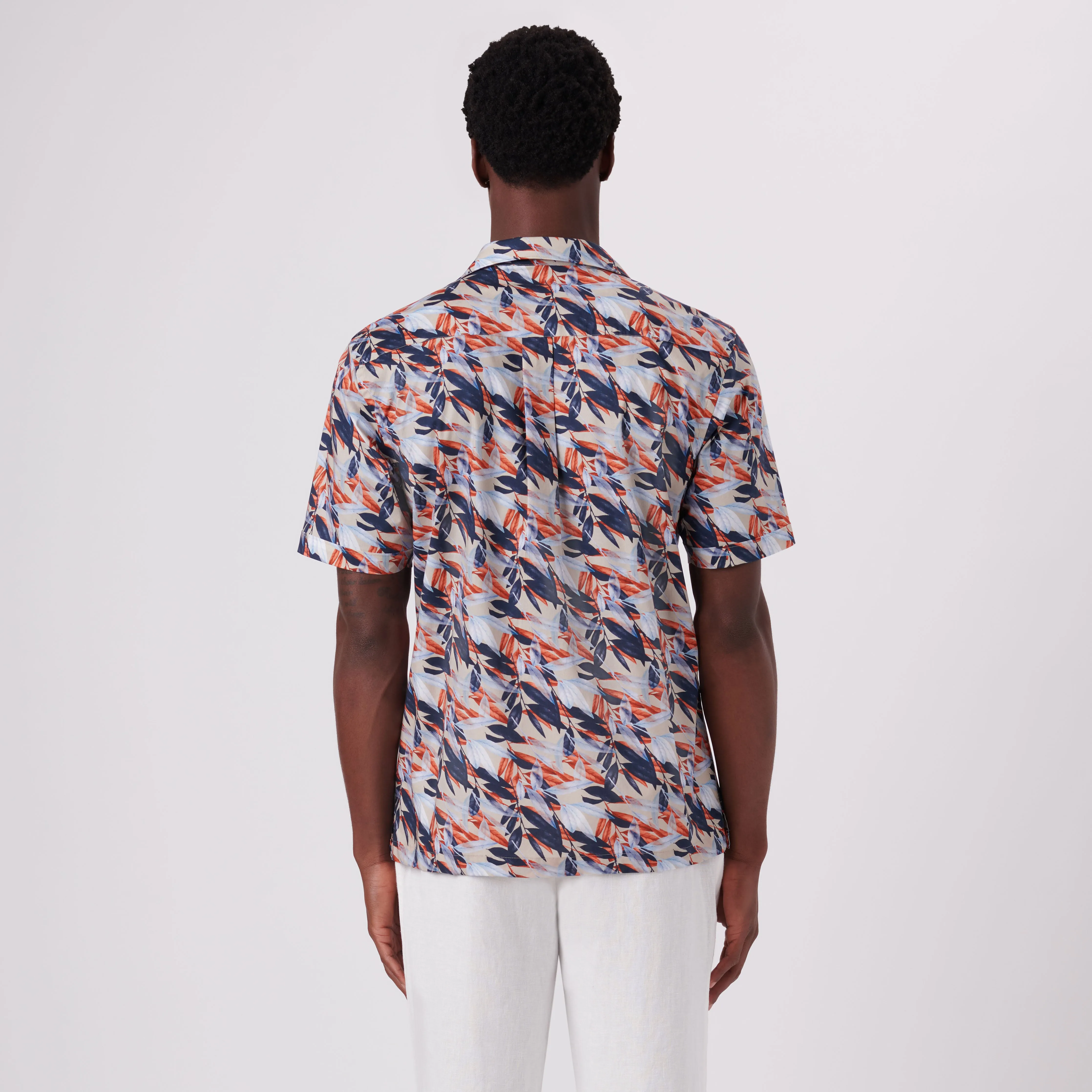 Jackson Leaf Print Short Sleeve Shirt sold by Bugatchi product image thumbnail 4