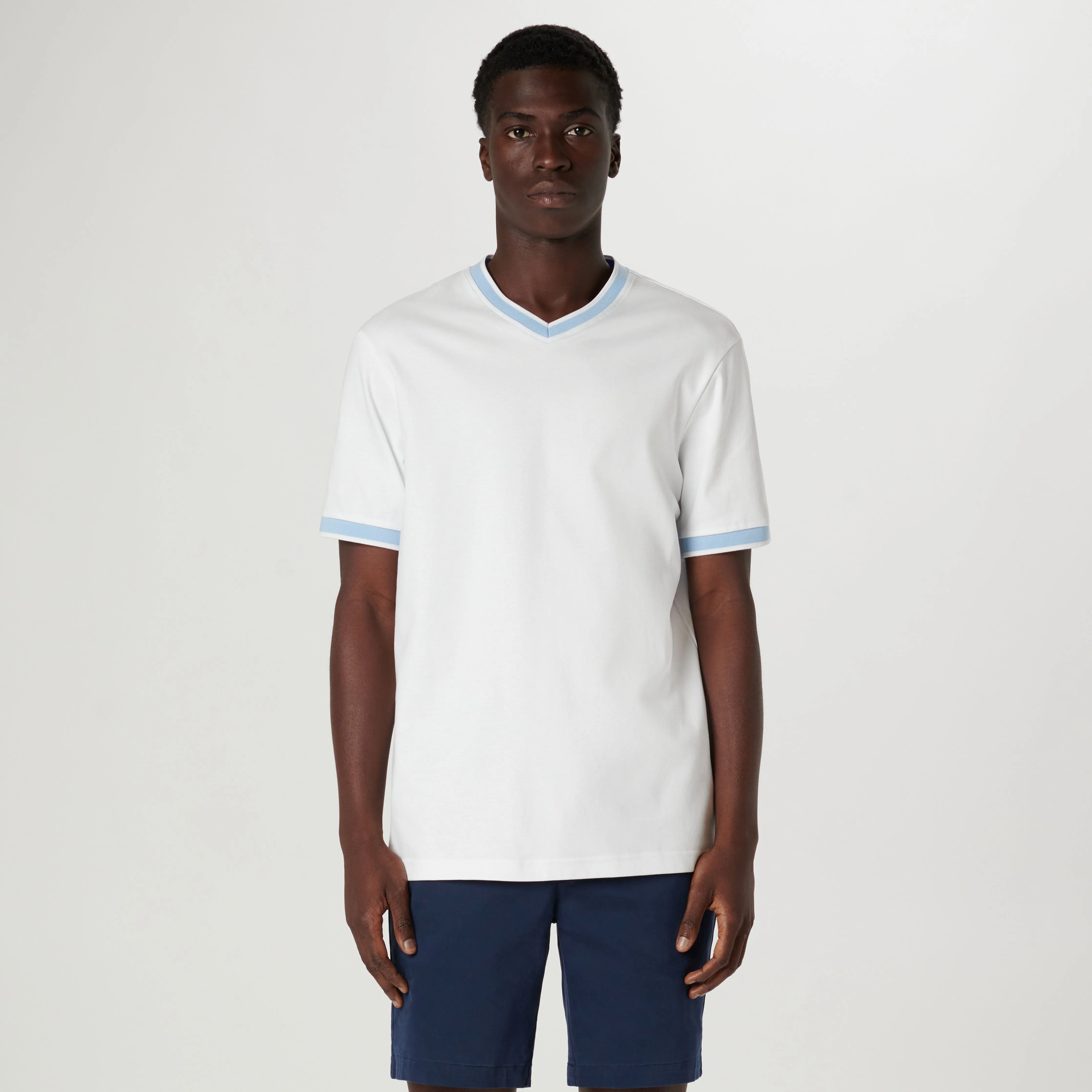 High V-Neck Pima T-Shirt sold by Bugatchi product image thumbnail 2