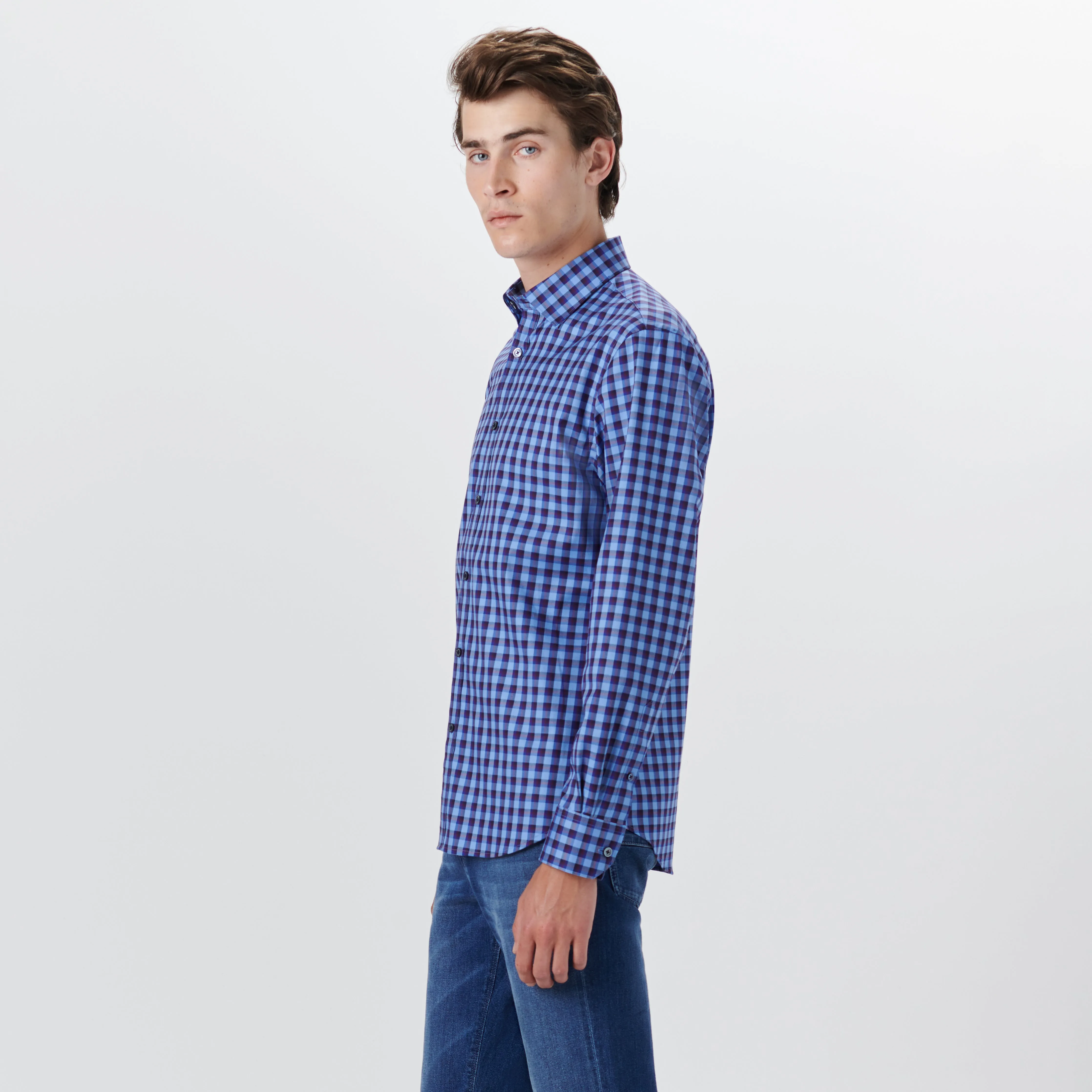 JULIAN Gingham Check Shirt sold by Bugatchi product image thumbnail 3