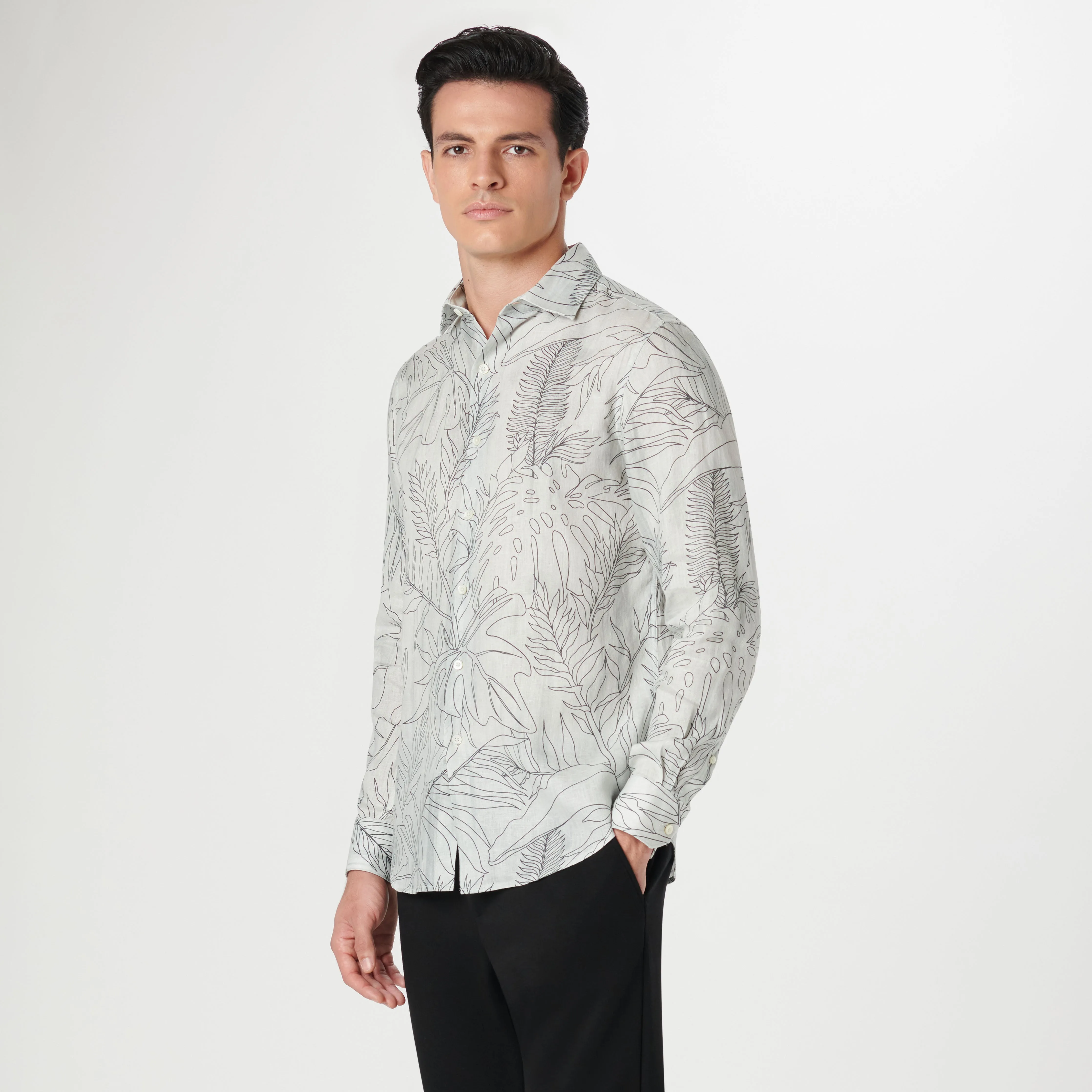 Axel Pencil Leaf Shirt sold by Bugatchi product image thumbnail 3