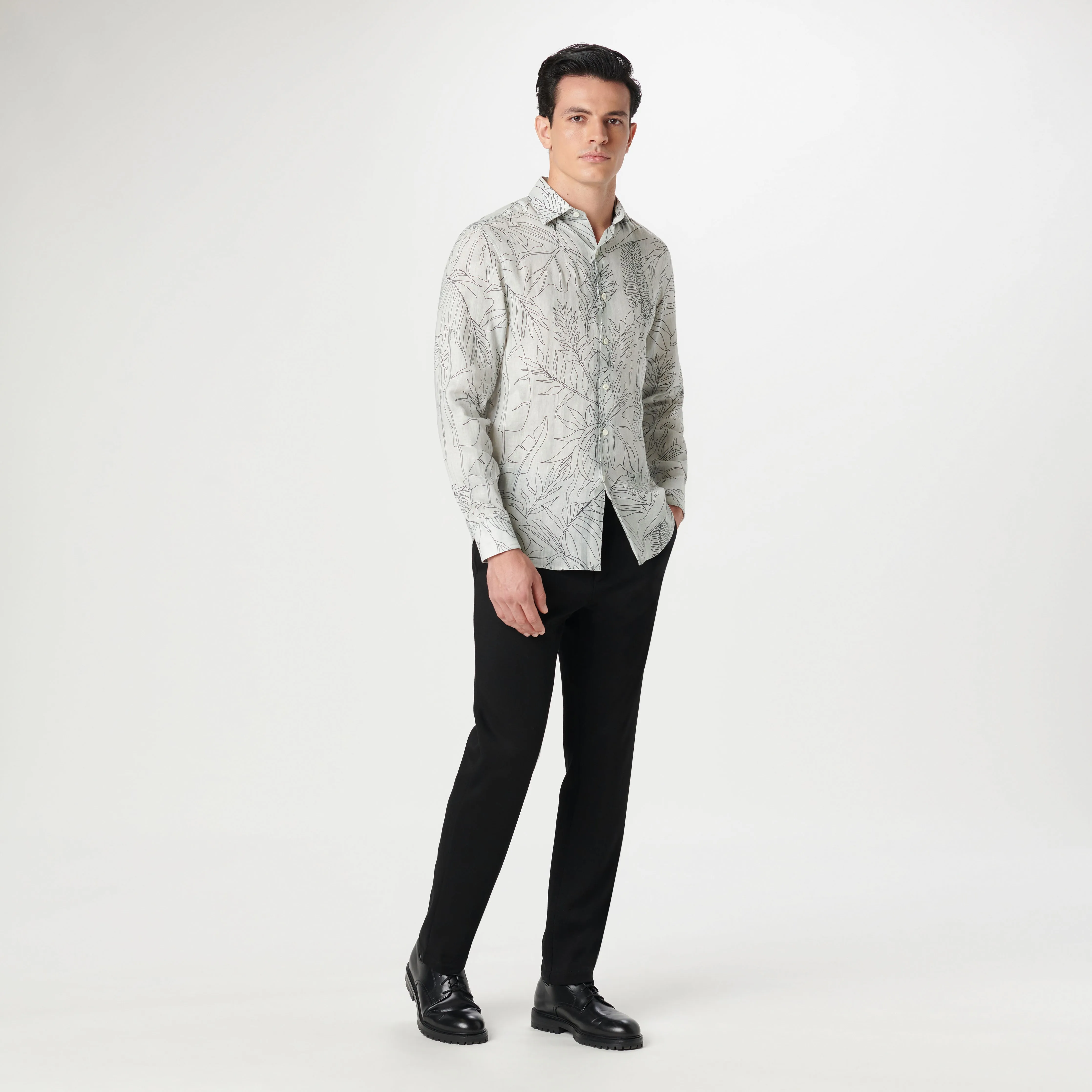 Axel Pencil Leaf Shirt sold by Bugatchi product image thumbnail 5