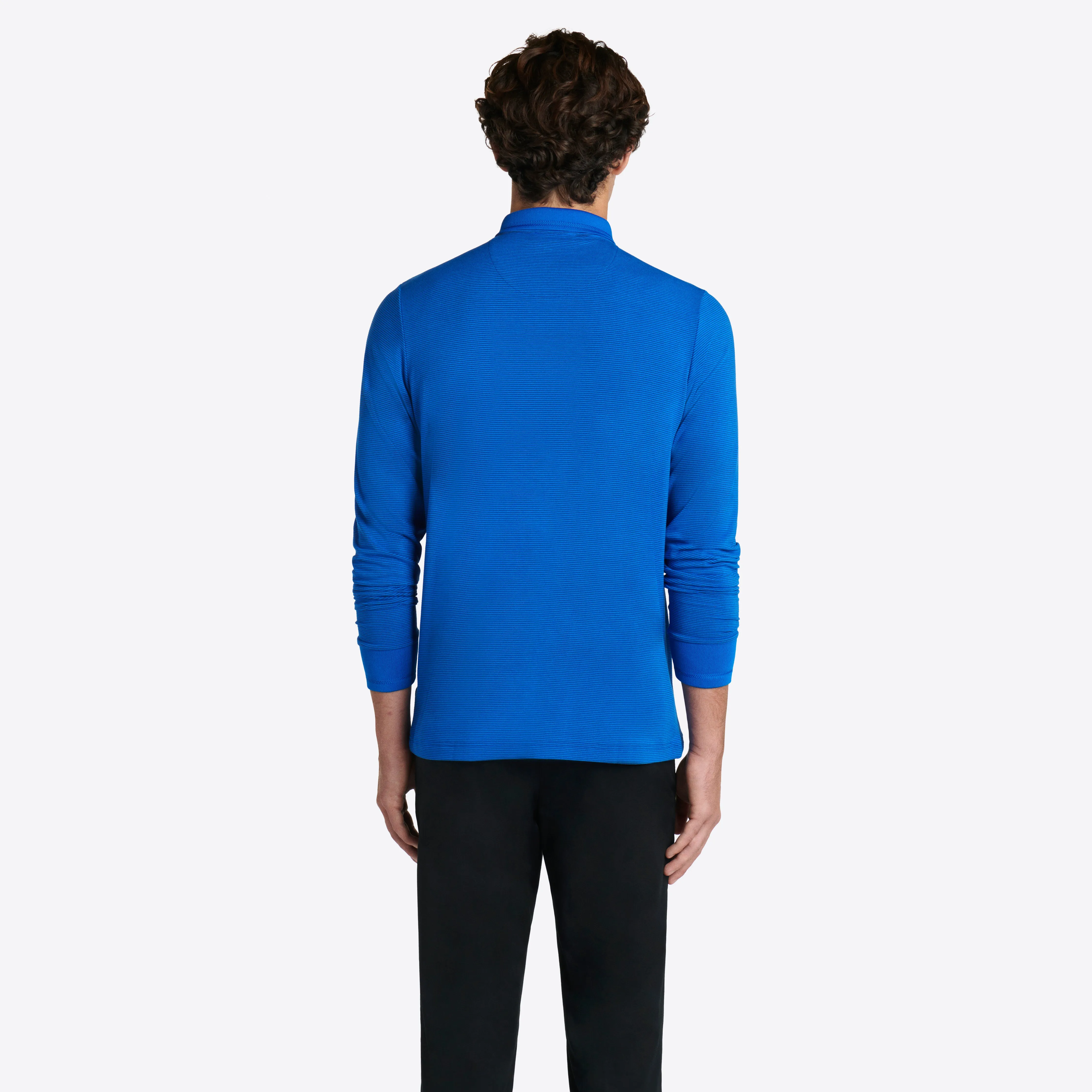 Hairline Stripe Quarter Zip Mock Neck Pullover sold by Bugatchi product image thumbnail 5