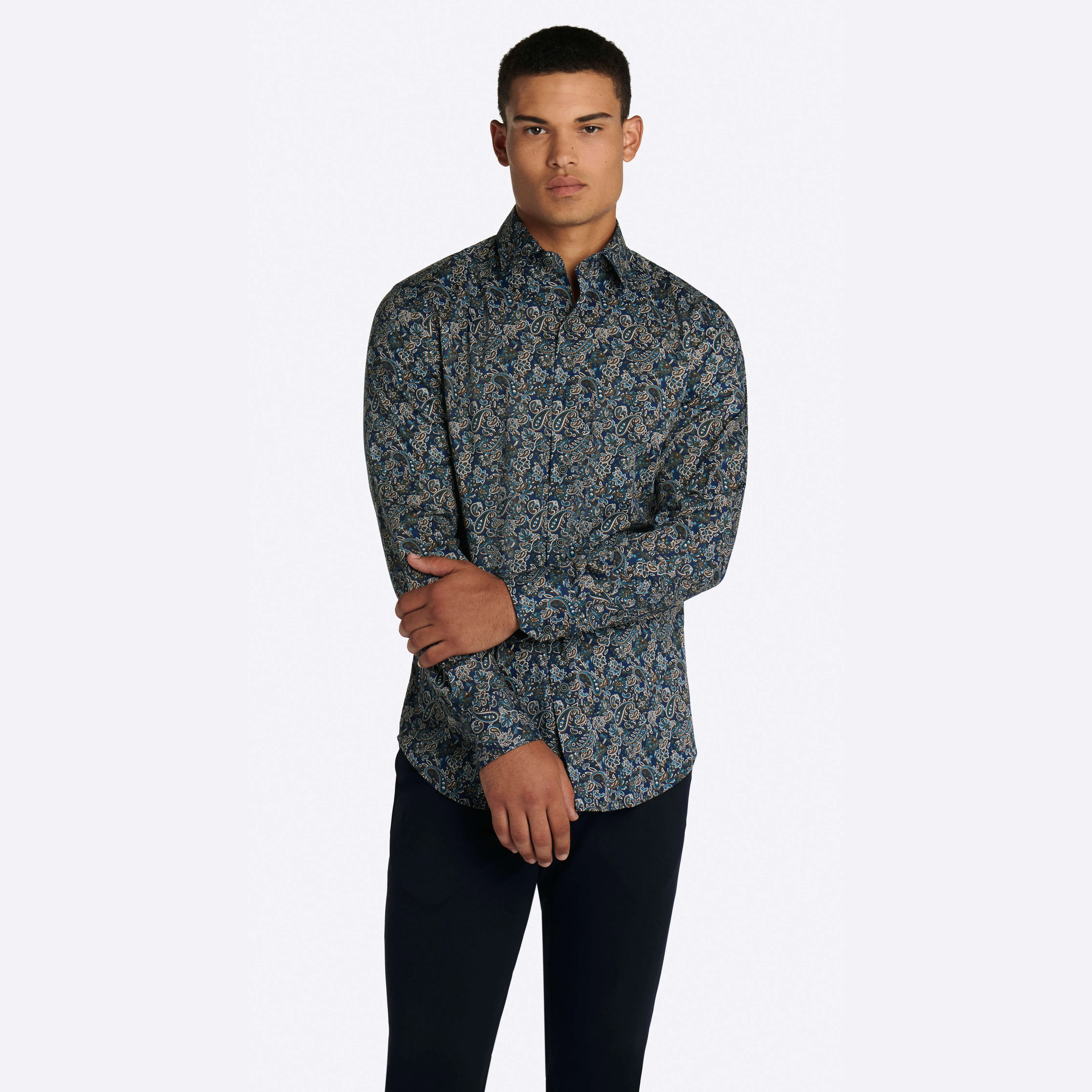 Paisley Print COMFORT STRETCH Cotton Shirt sold by Bugatchi product image thumbnail 3