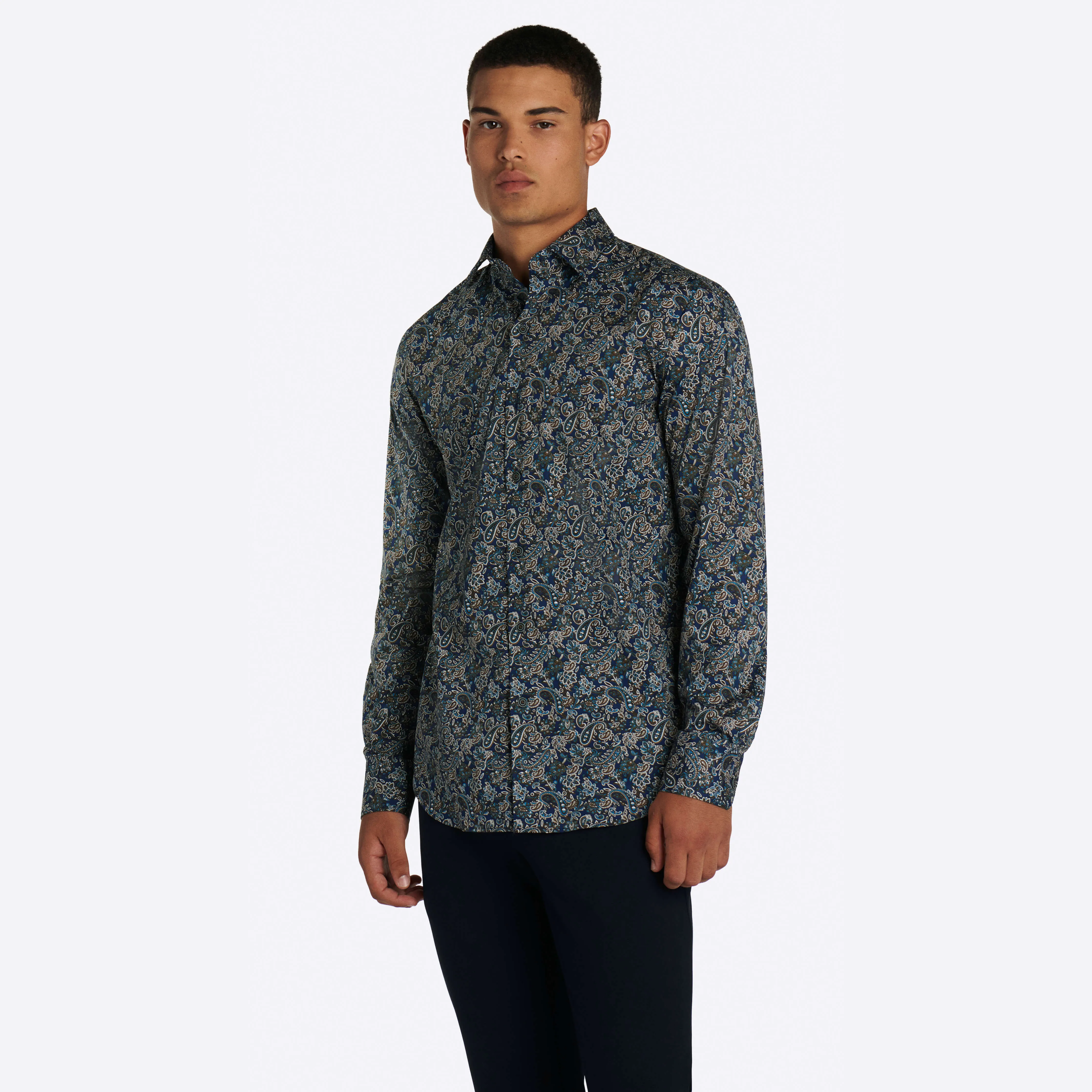 Paisley Print COMFORT STRETCH Cotton Shirt sold by Bugatchi product image thumbnail 2