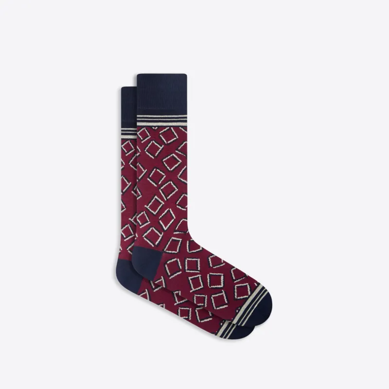 Geometric Mid-Calf Socks sold by Bugatchi