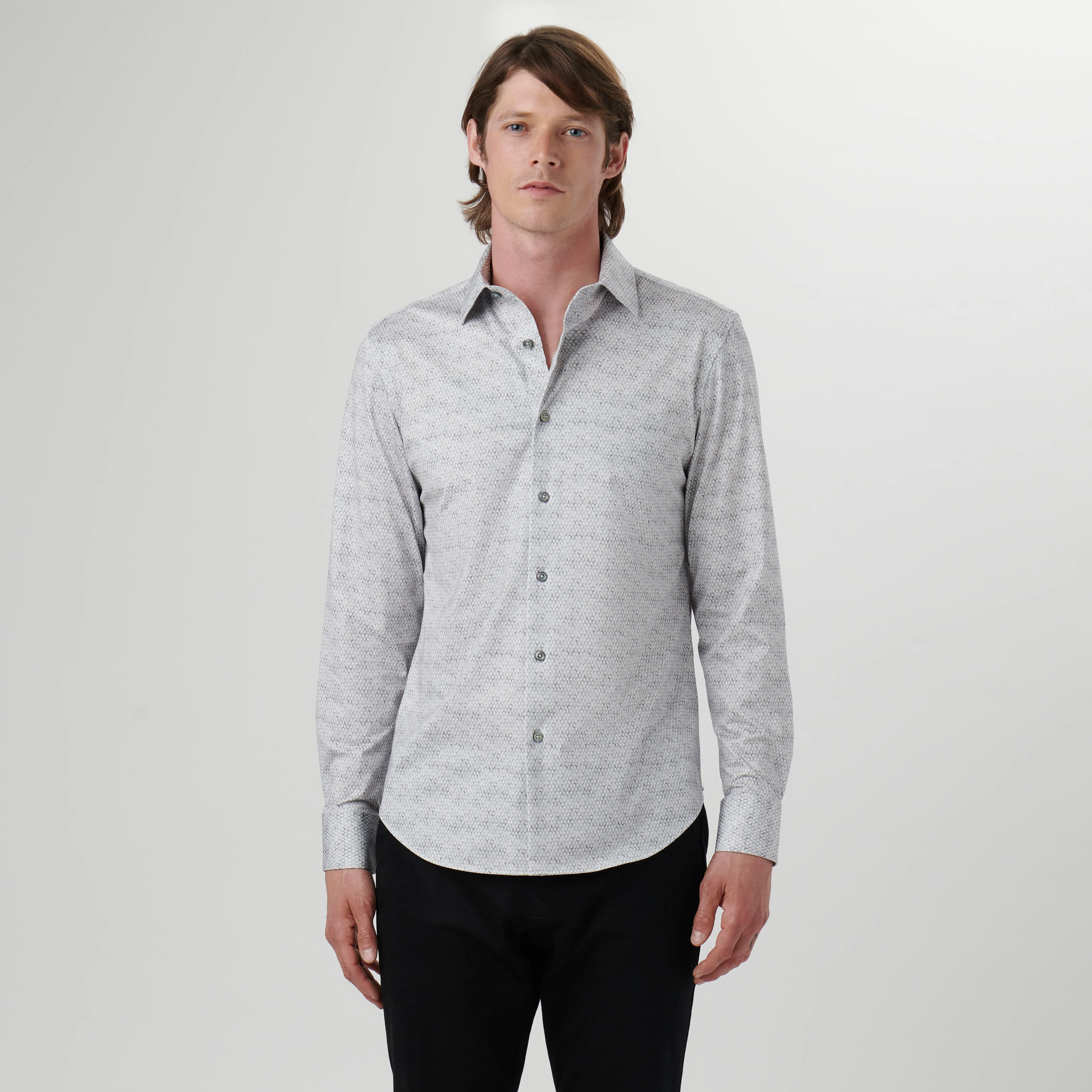 James Honeycomb Print OoohCotton Shirt sold by Bugatchi product image thumbnail 2