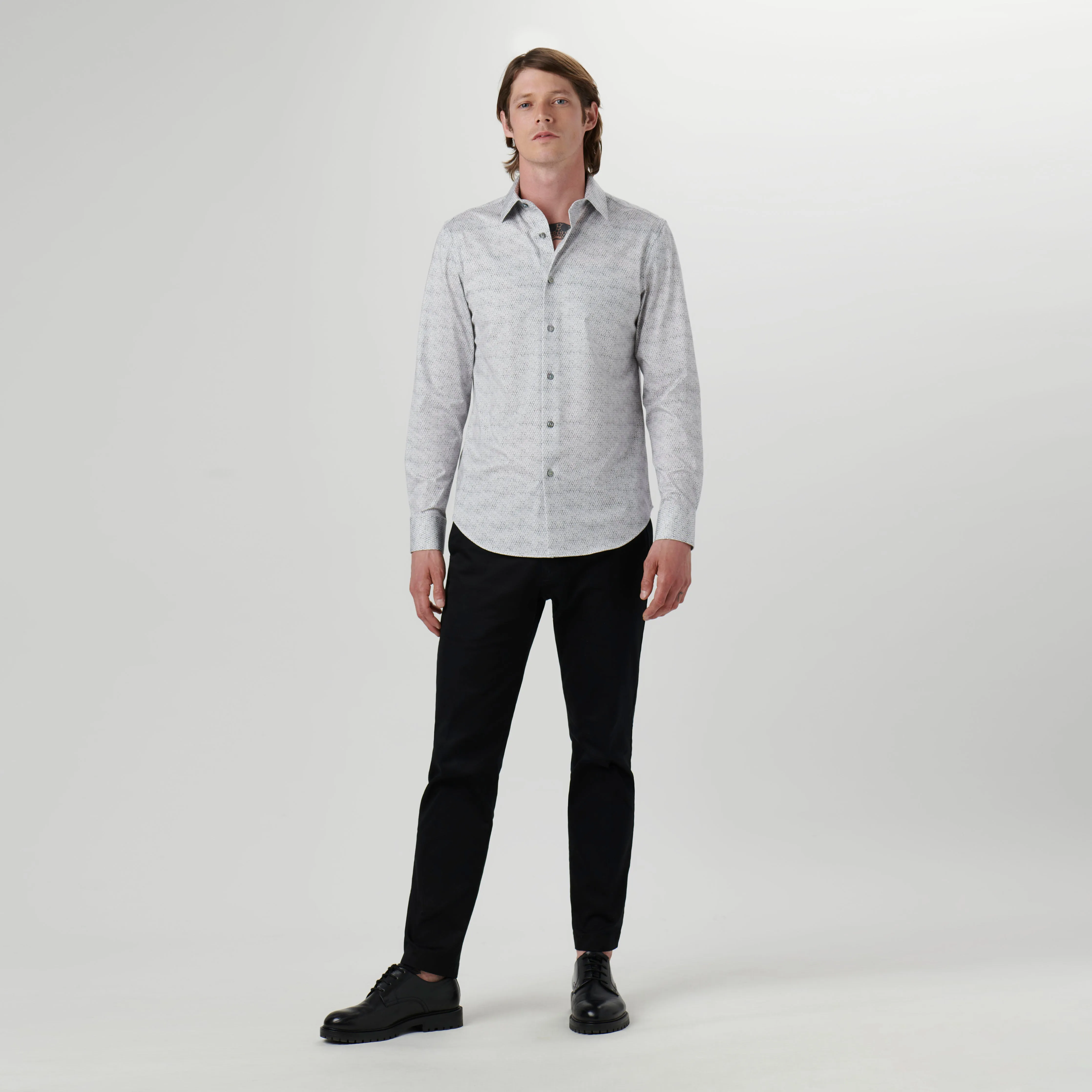 James Honeycomb Print OoohCotton Shirt sold by Bugatchi product image thumbnail 5