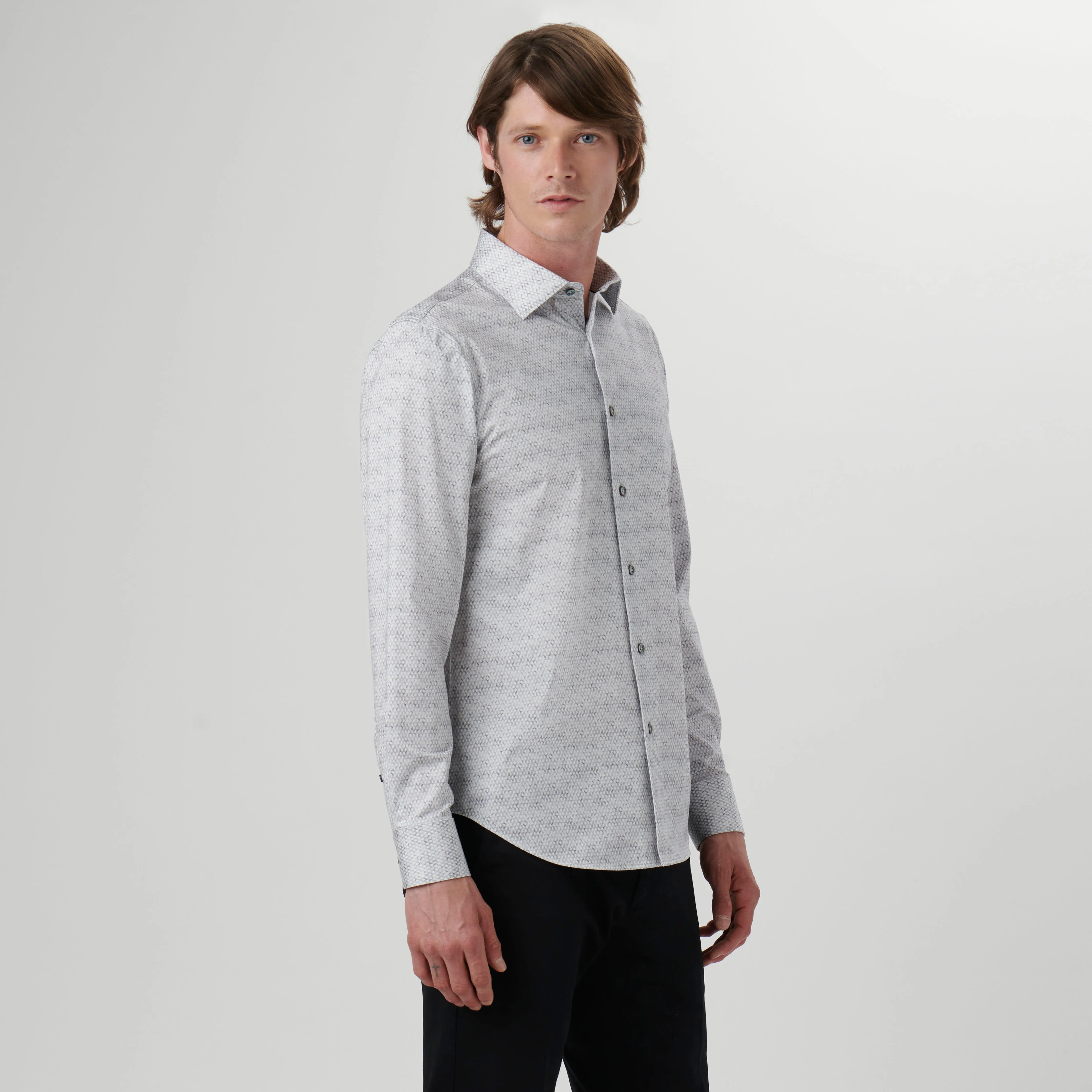 James Honeycomb Print OoohCotton Shirt sold by Bugatchi product image thumbnail 3