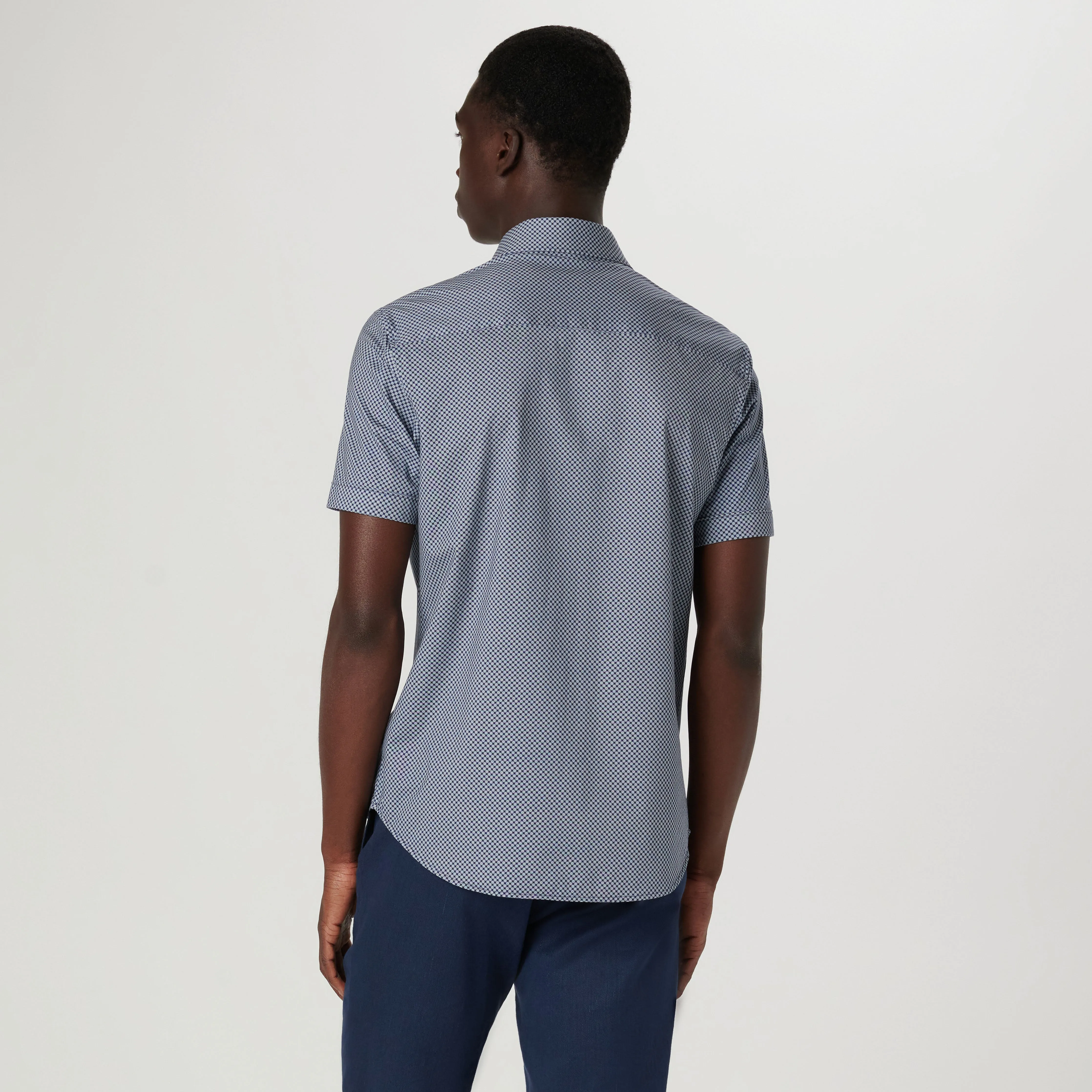 Miles Geometric OoohCotton Short Sleeve Shirt sold by Bugatchi product image thumbnail 4