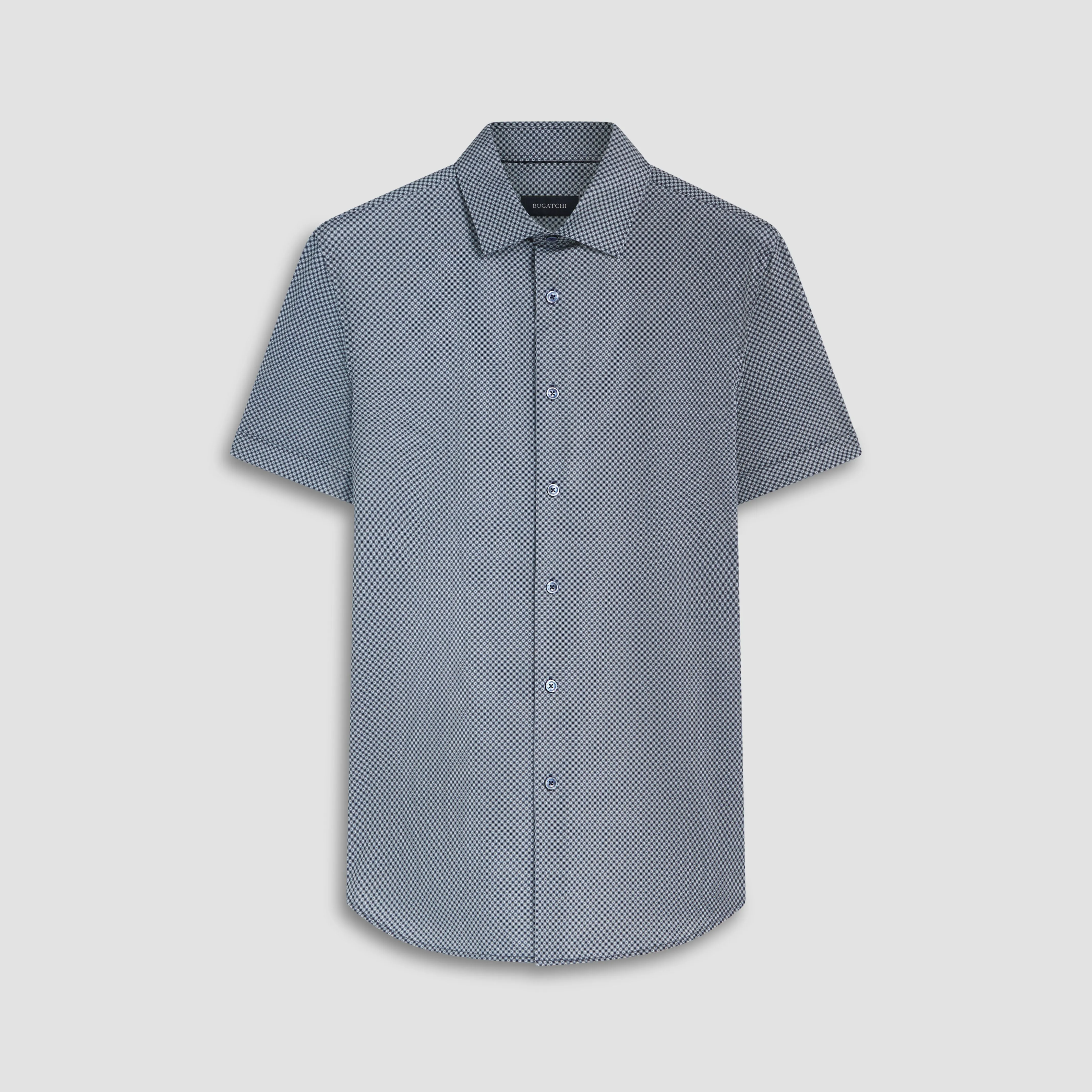 Miles Geometric OoohCotton Short Sleeve Shirt sold by Bugatchi