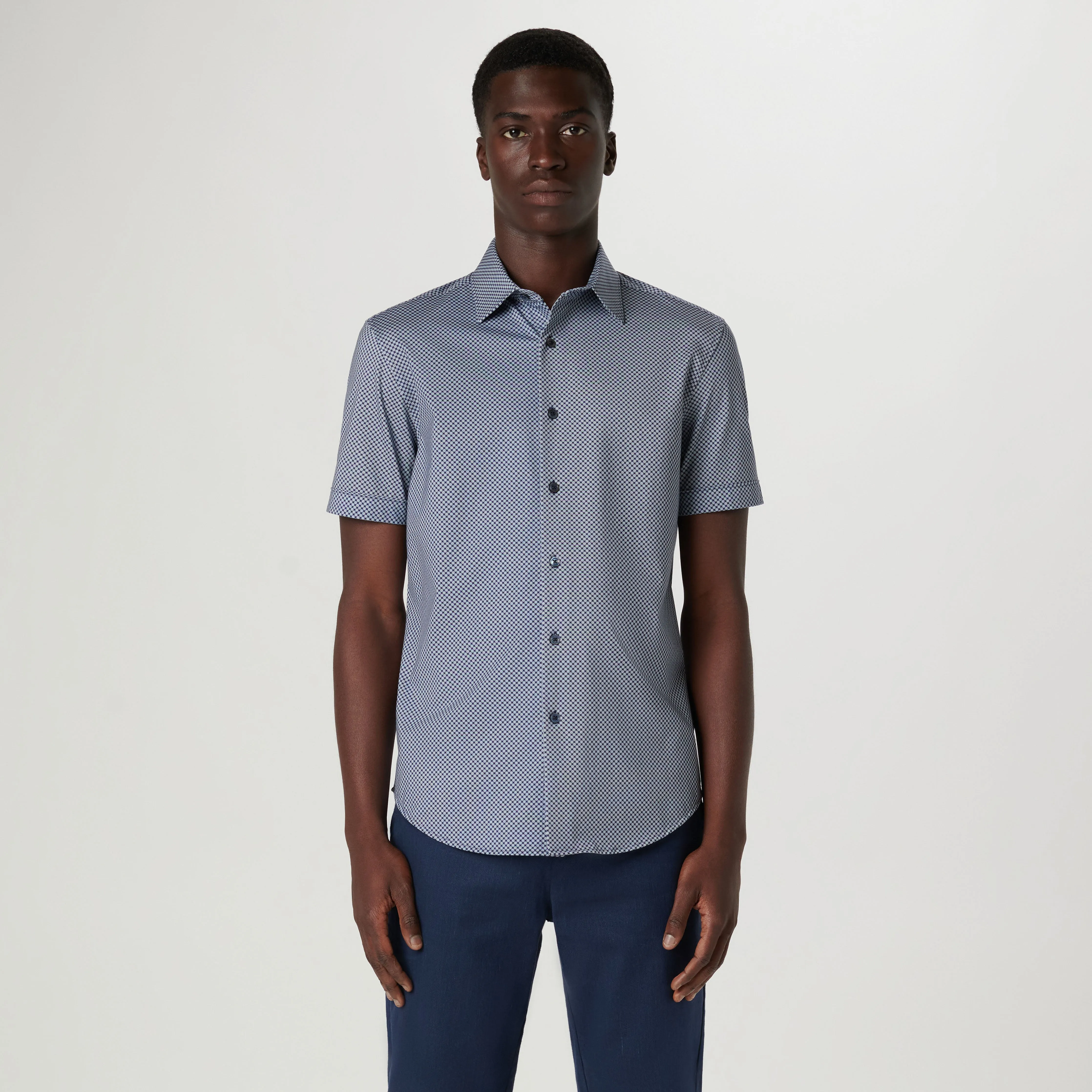 Miles Geometric OoohCotton Short Sleeve Shirt sold by Bugatchi product image thumbnail 2