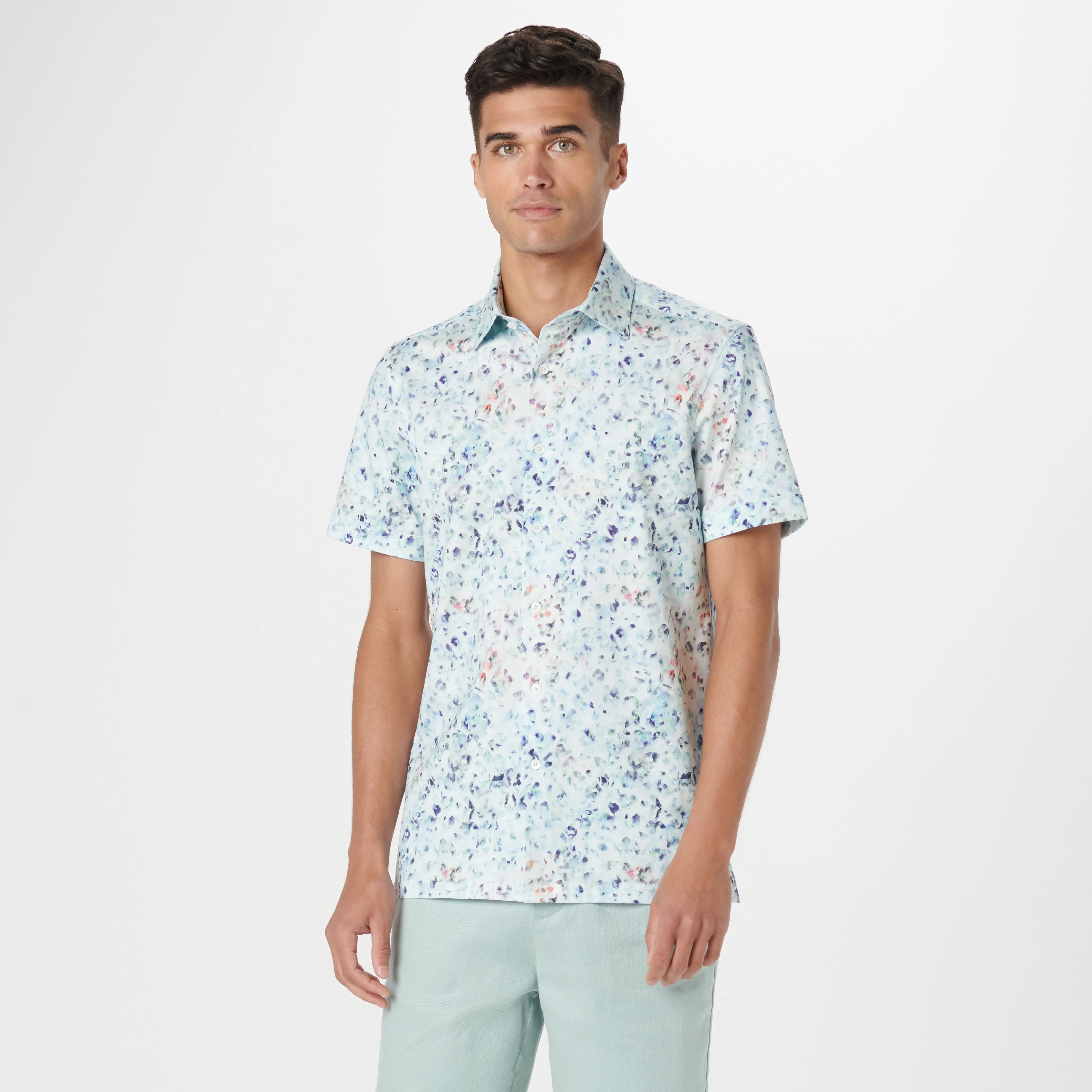 Milo Watercolor Abstract OoohCotton Short Sleeve Shirt sold by Bugatchi product image thumbnail 2