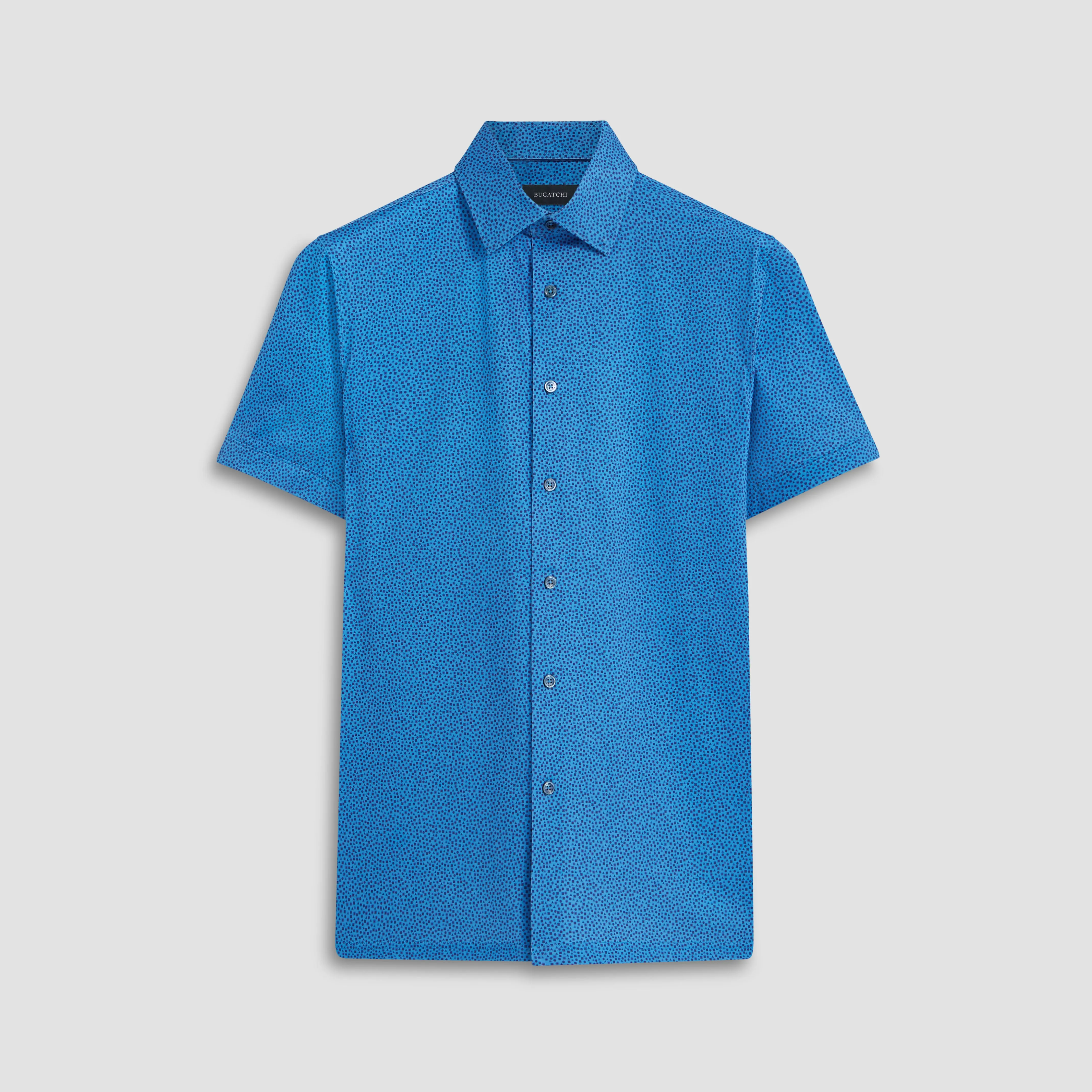 Milo Geometric OoohCotton Short Sleeve Shirt sold by Bugatchi
