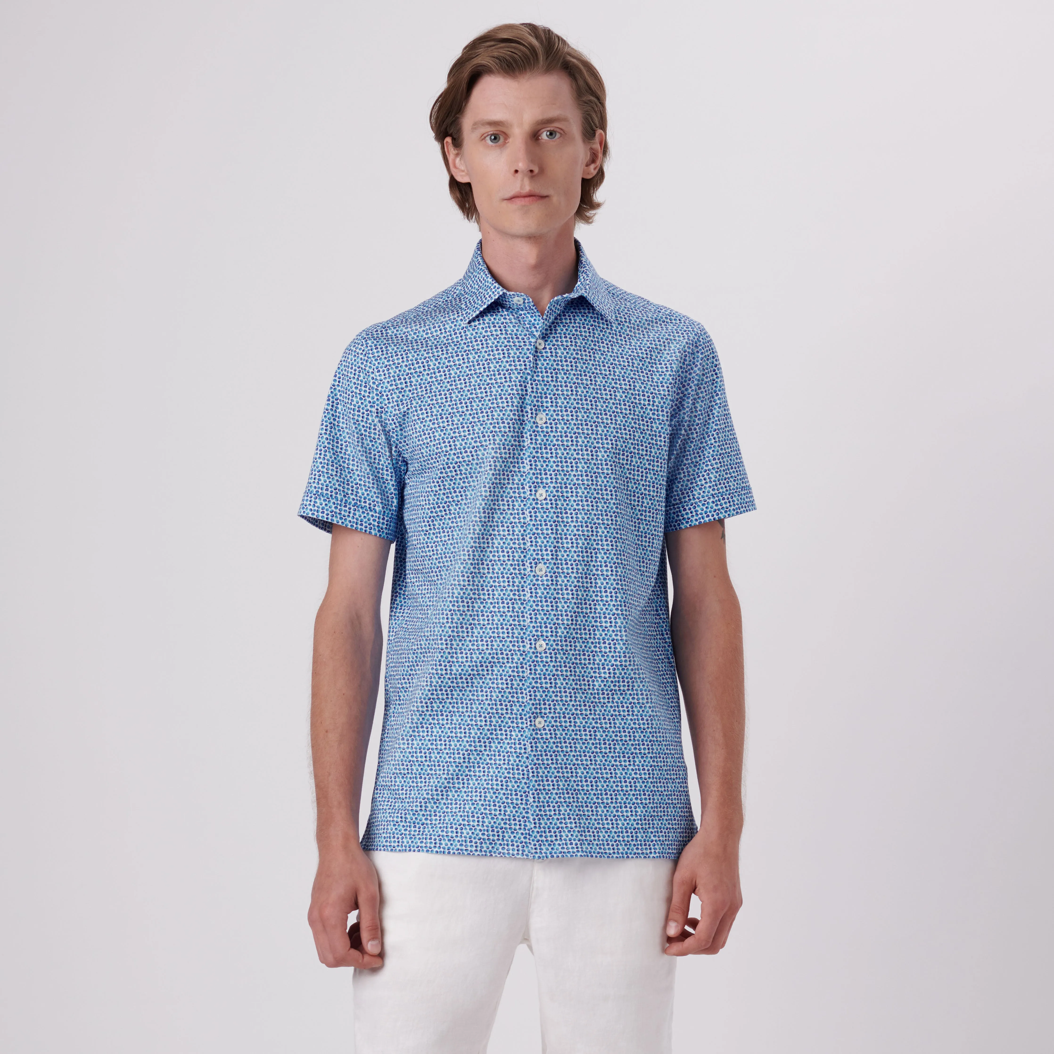 Milo Abstract Print OoohCotton Short Sleeve Shirt sold by Bugatchi product image thumbnail 2