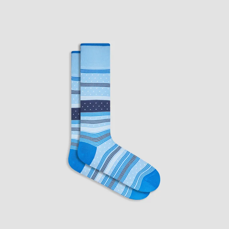 Dotted Stripes Mid-Calf Socks sold by Bugatchi