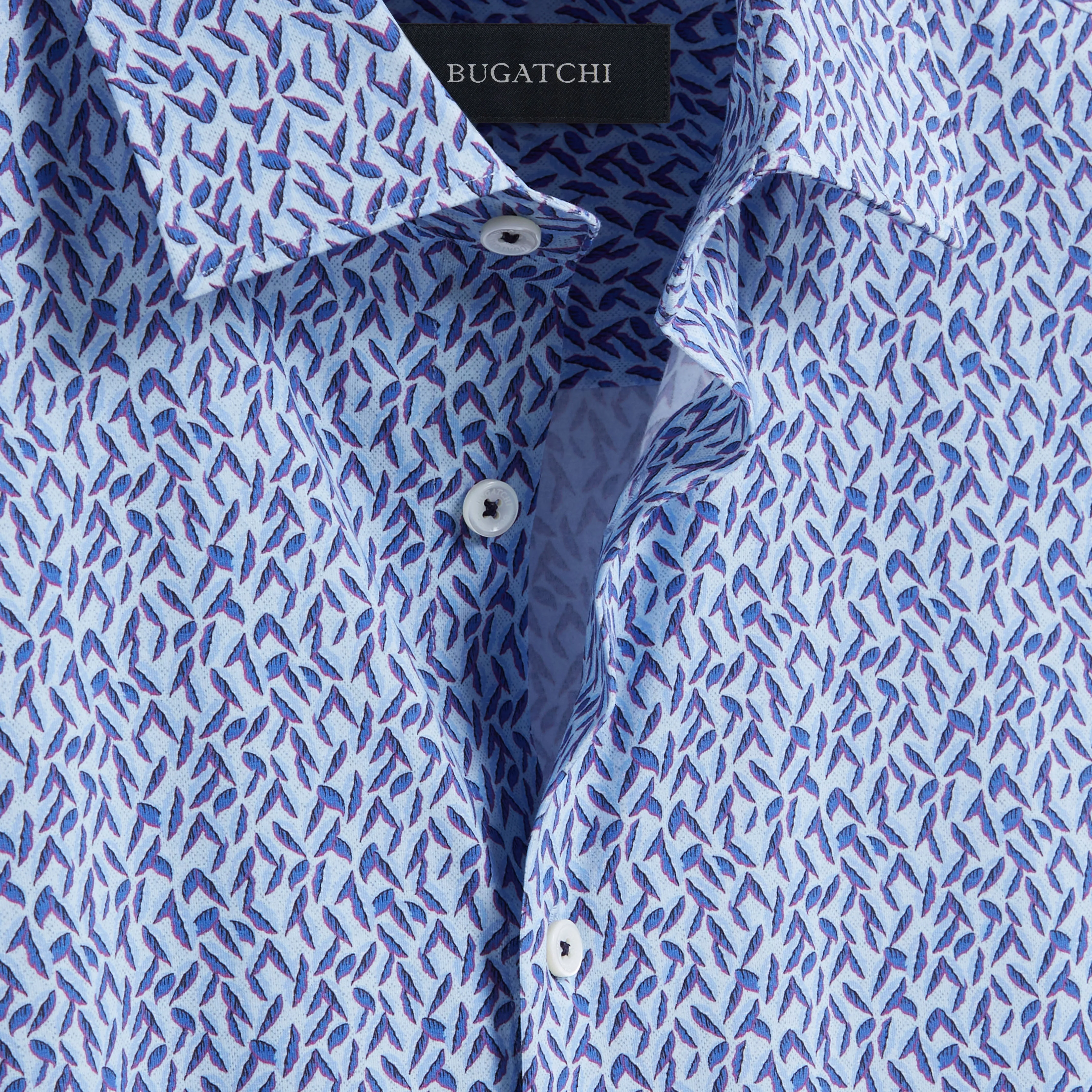 Miles Abstract OoohCotton Short Sleeve Shirt sold by Bugatchi product image thumbnail 2
