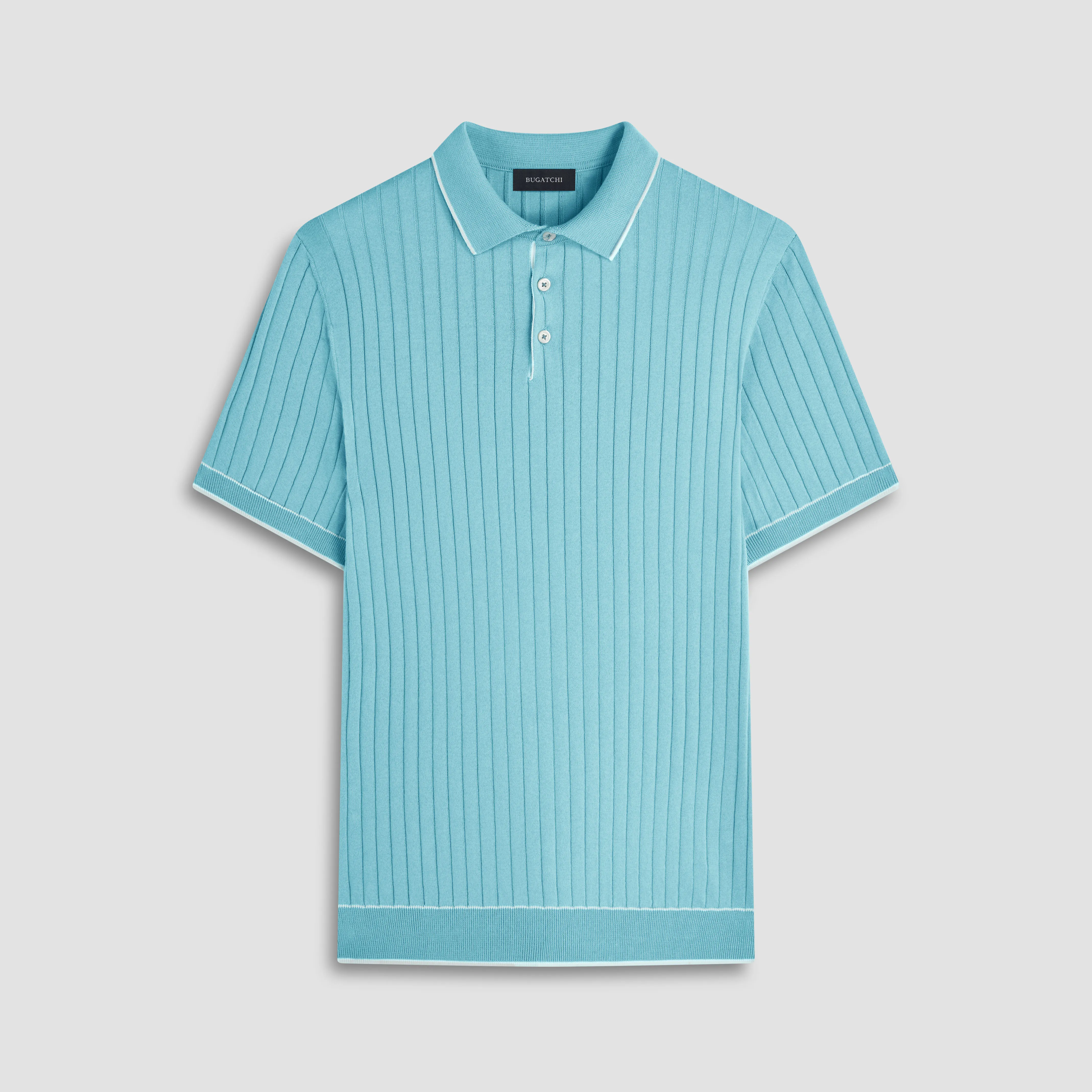 Rib Stitch Short Sleeve Polo Sweater sold by Bugatchi