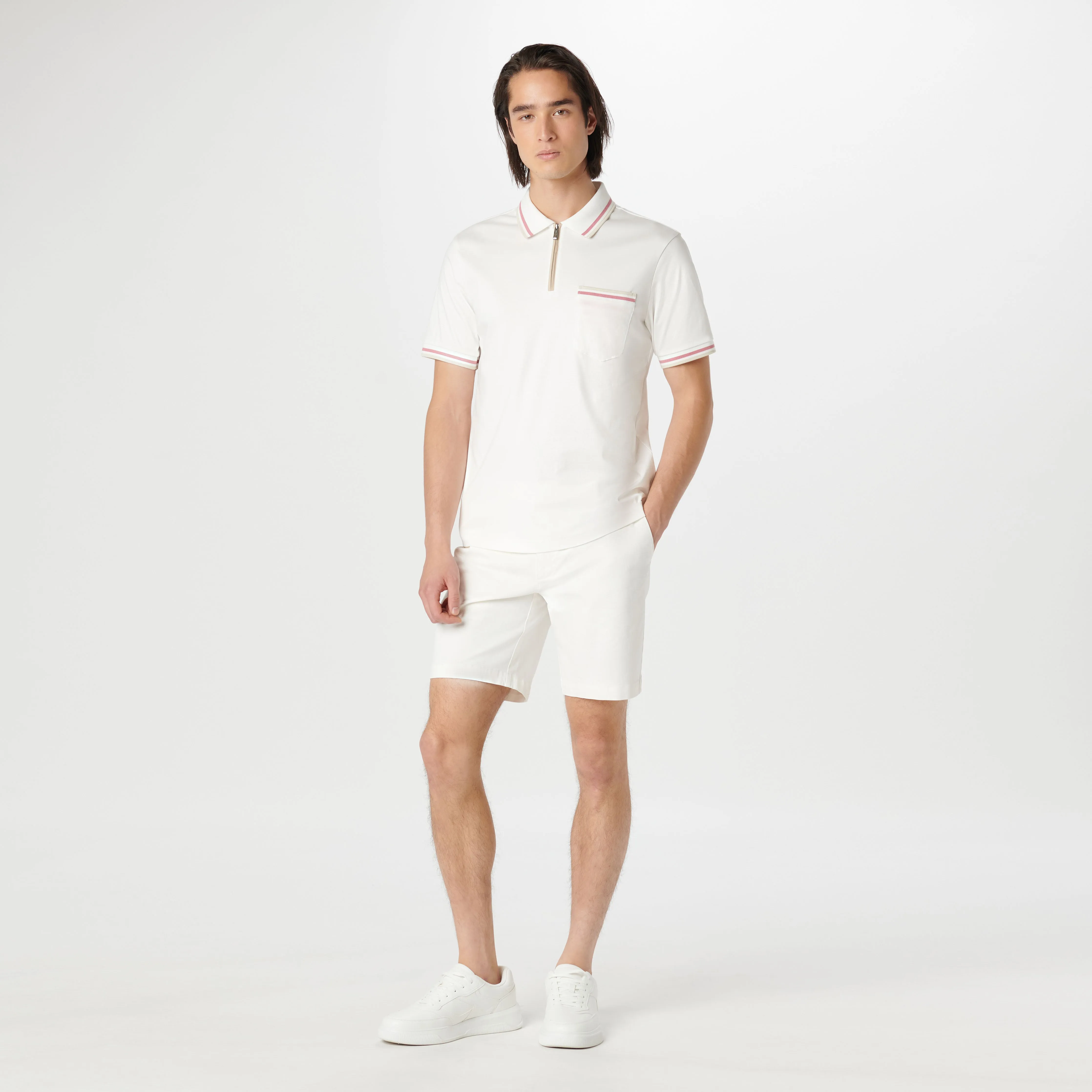 Tipped Quarter Zip Polo sold by Bugatchi product image thumbnail 5