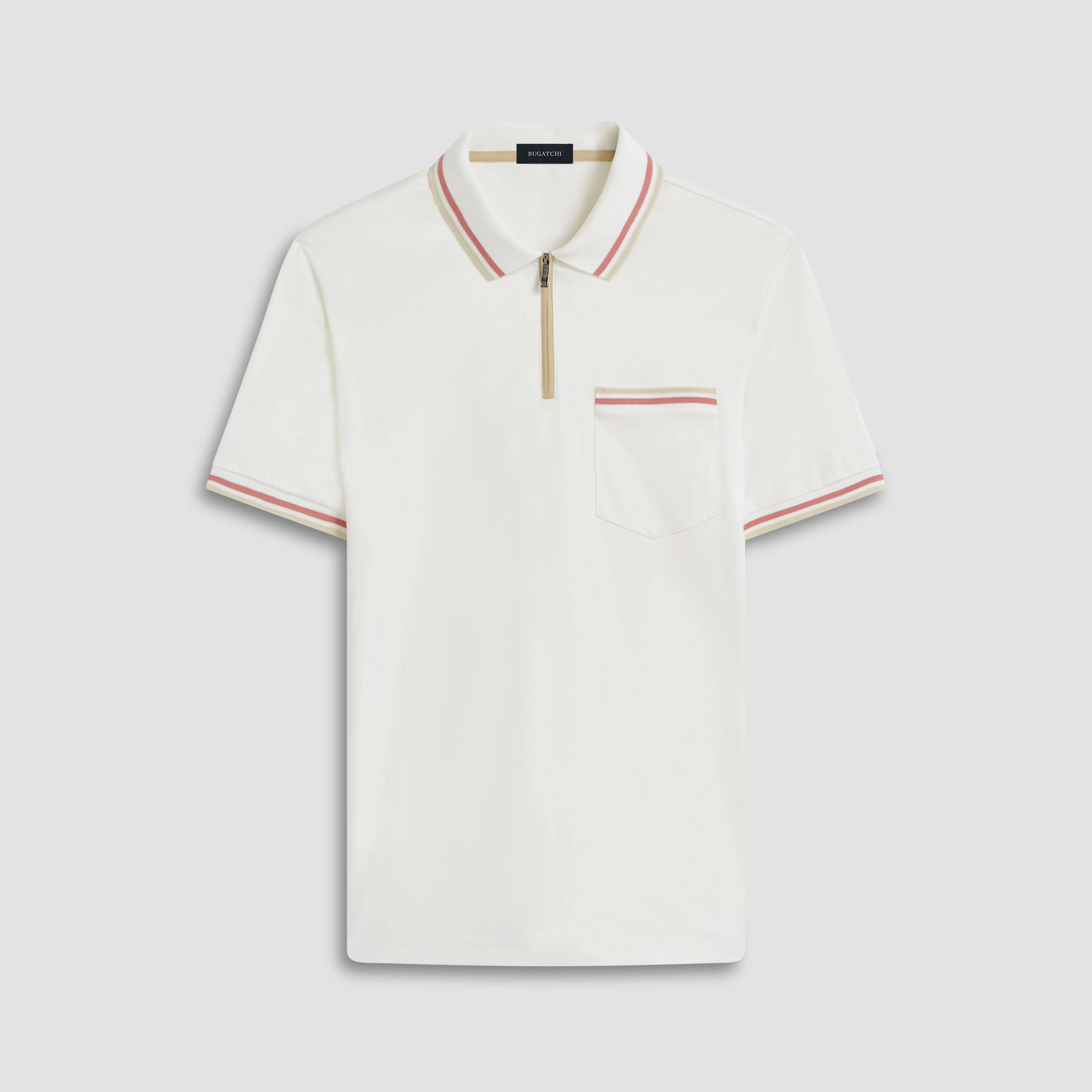 Tipped Quarter Zip Polo sold by Bugatchi