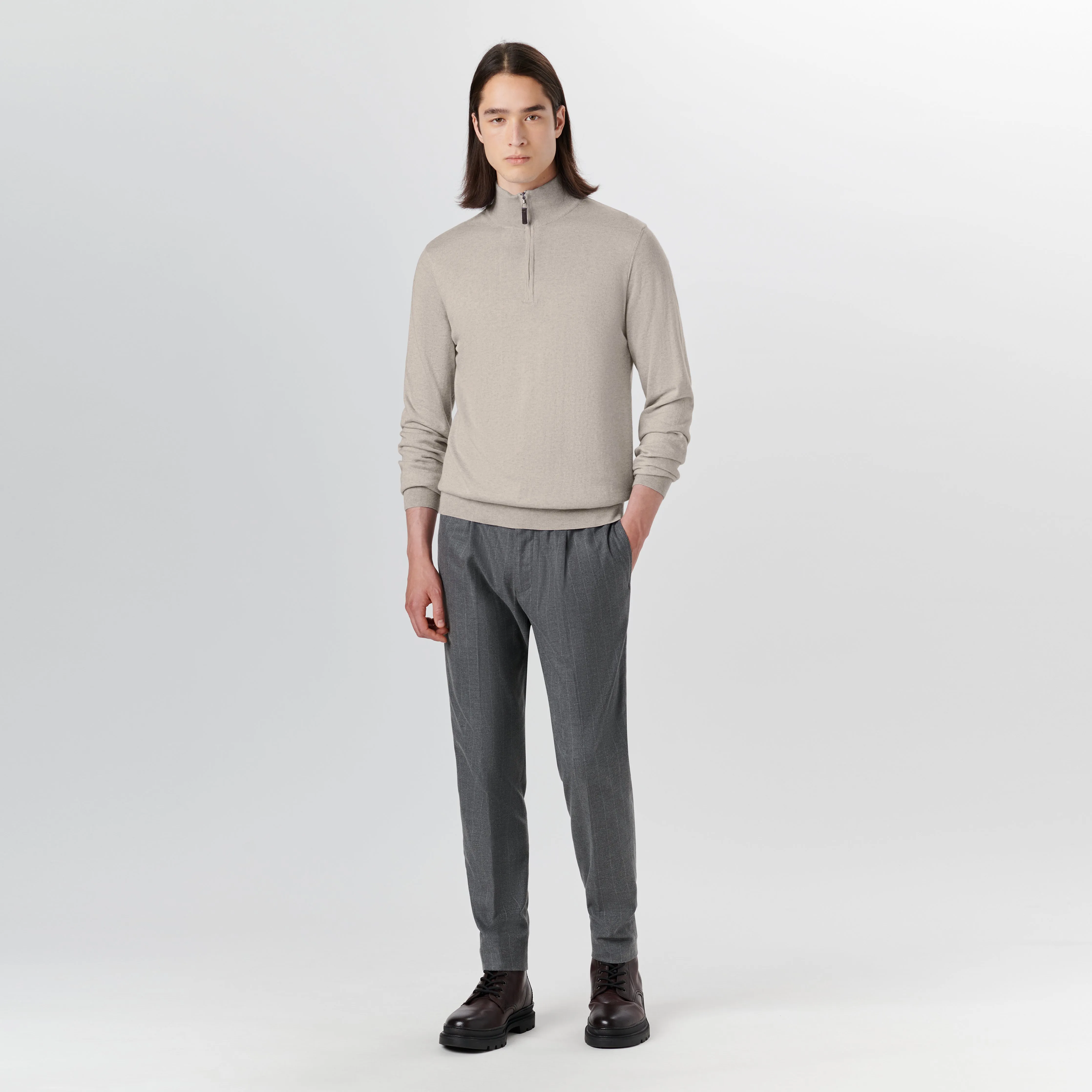 Melange Quarter Zip Pullover Sweater sold by Bugatchi product image thumbnail 5