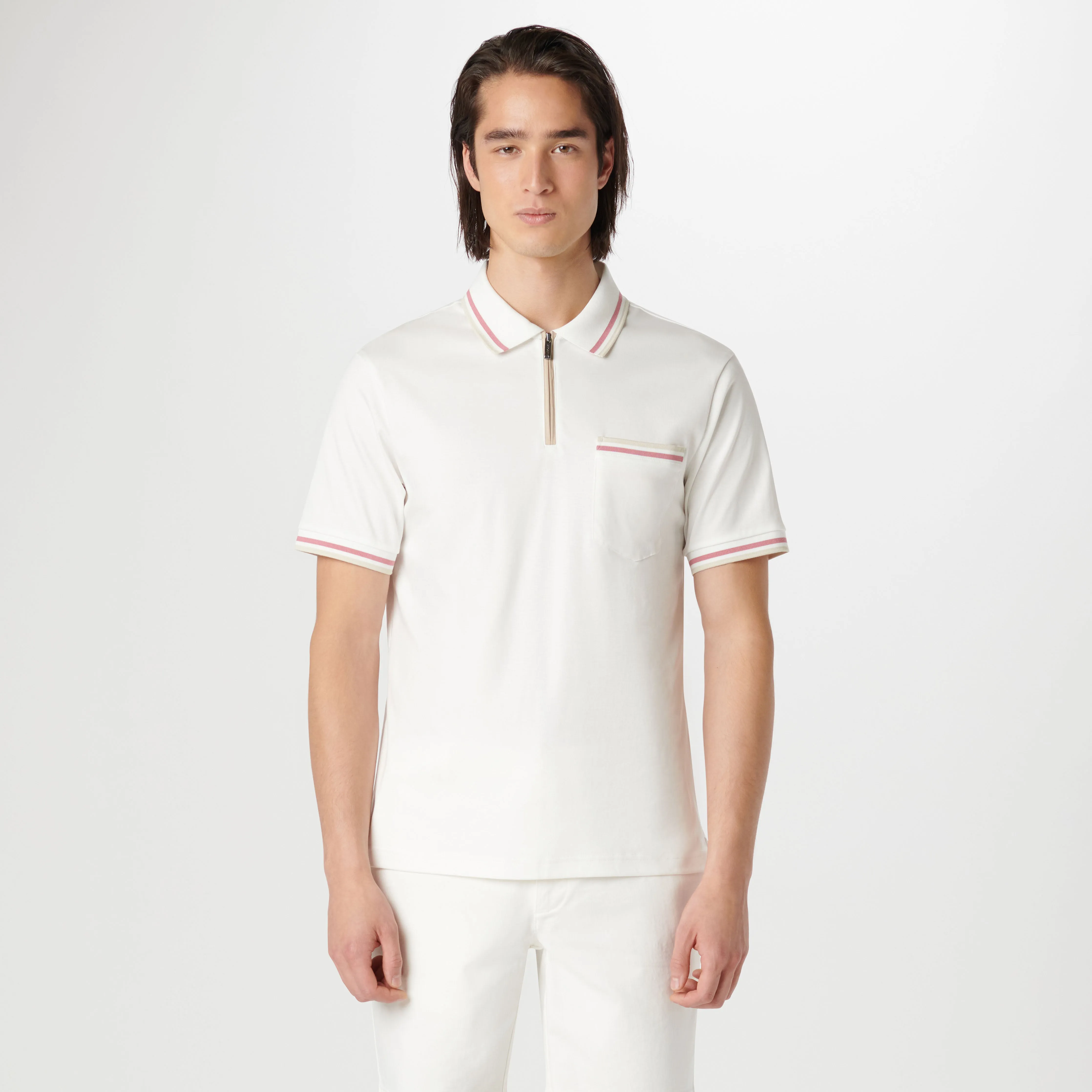 Tipped Quarter Zip Polo sold by Bugatchi product image thumbnail 2