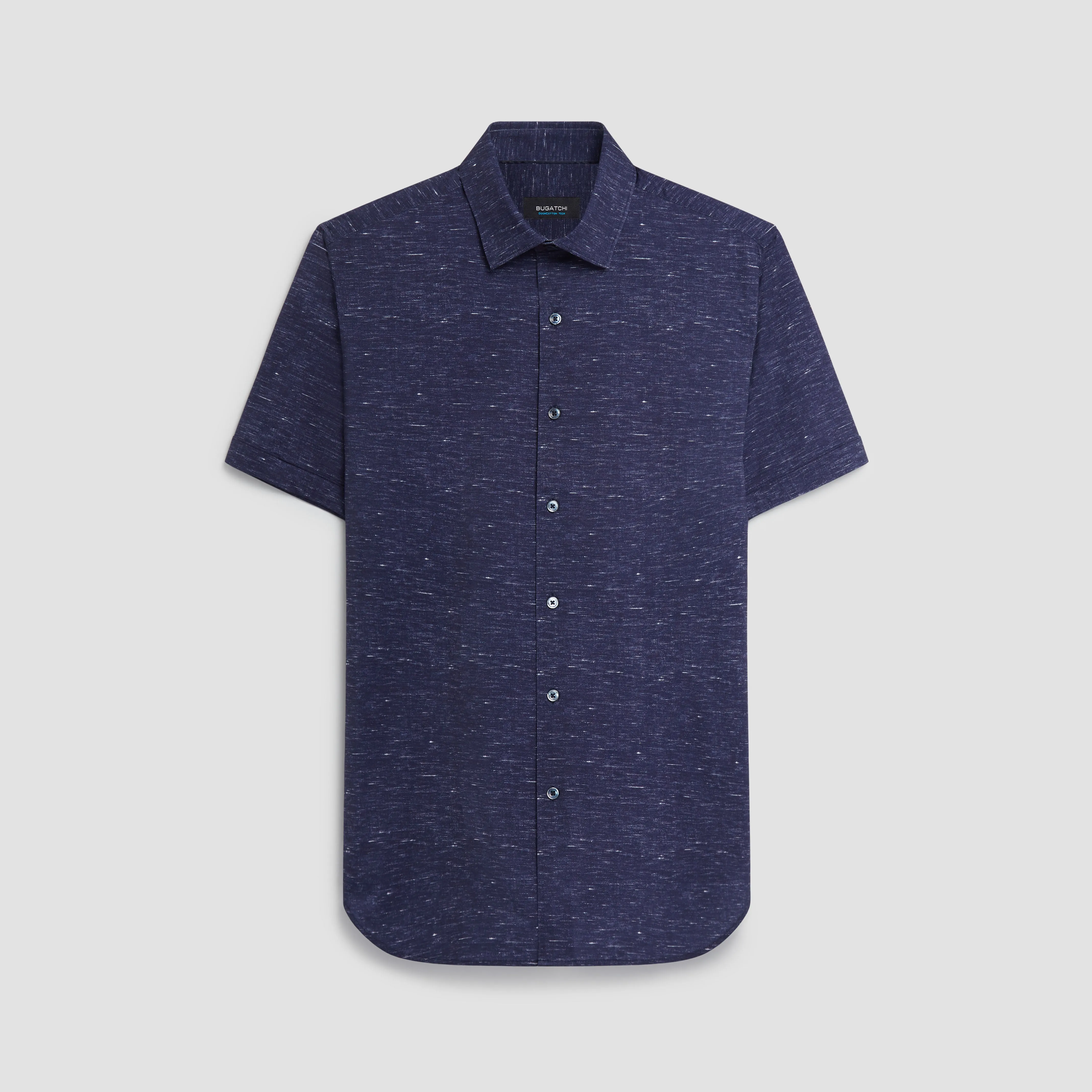 Miles Heather Print OoohCotton Short Sleeve Shirt sold by Bugatchi