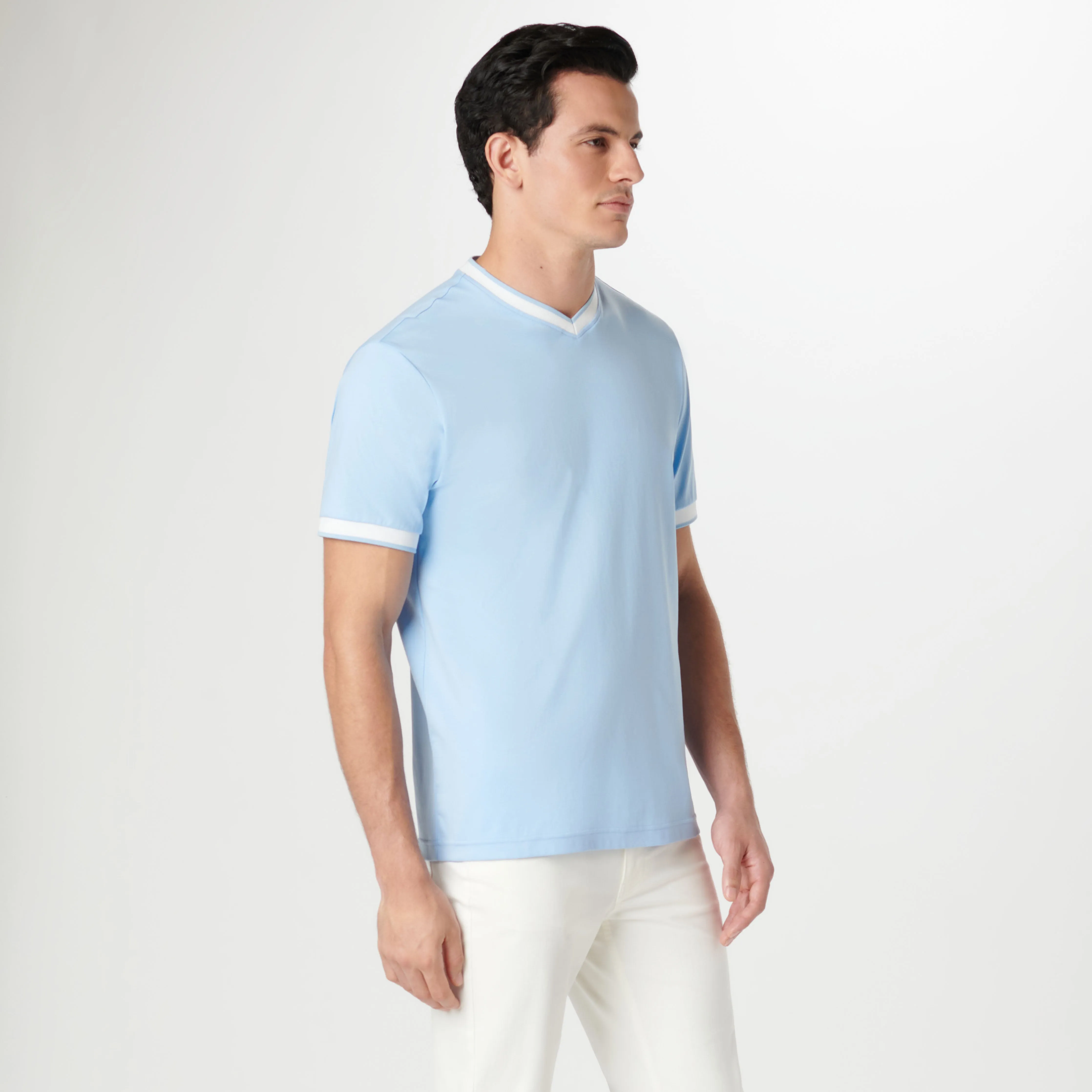 High V-Neck Pima T-Shirt sold by Bugatchi product image thumbnail 3
