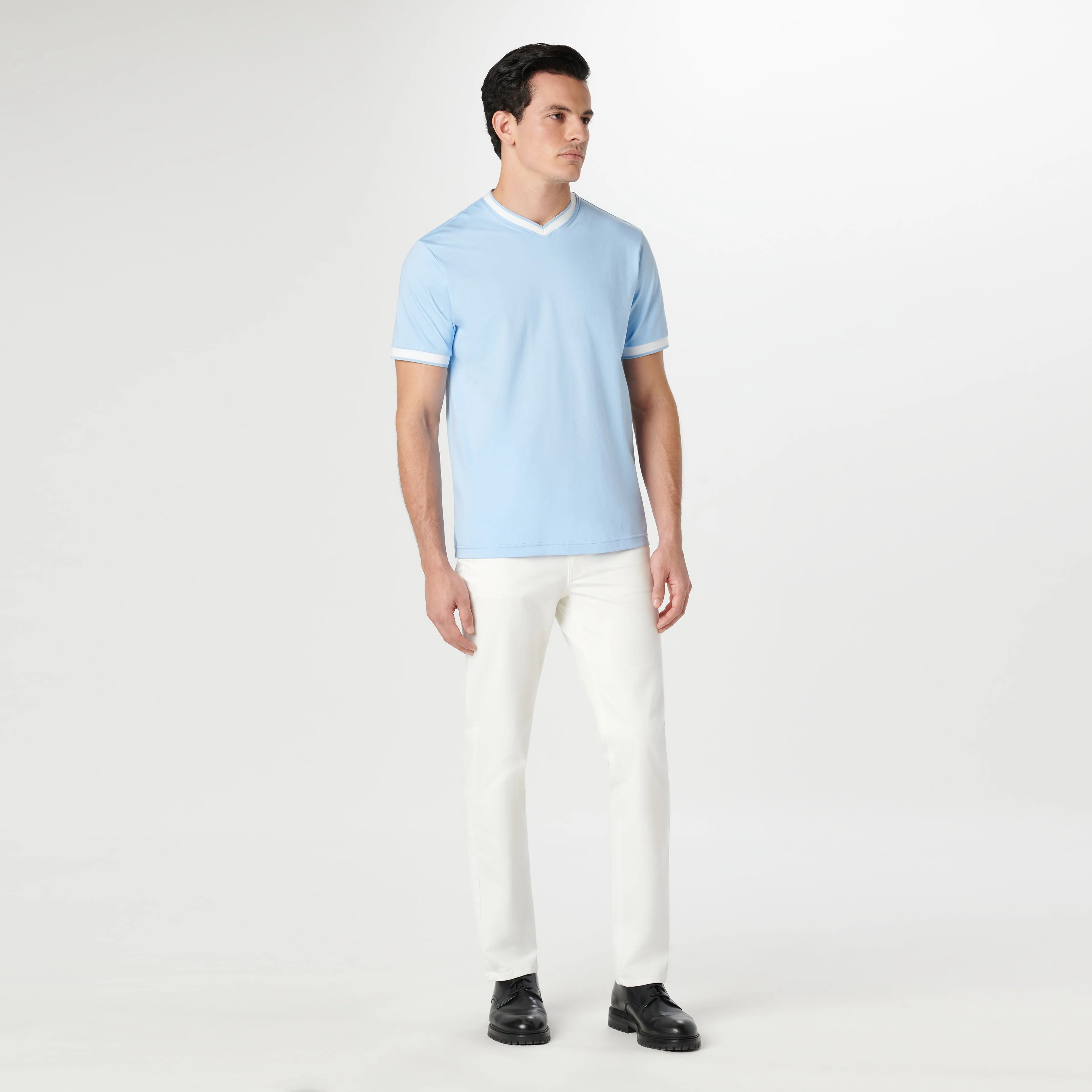 High V-Neck Pima T-Shirt sold by Bugatchi product image thumbnail 5
