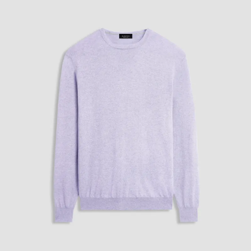 Solid Cotton Cashmere Crew Neck Sweater sold by Bugatchi