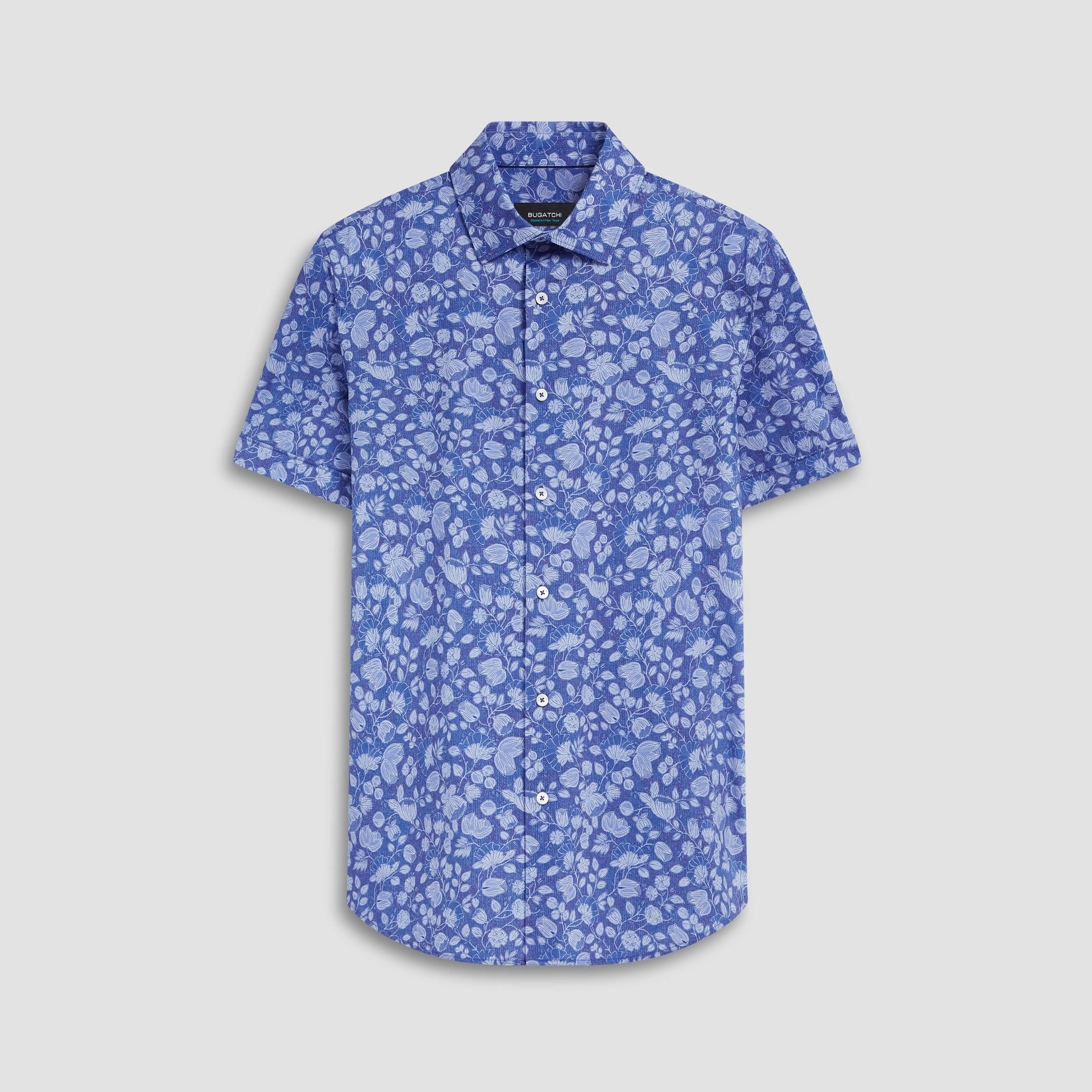 Miles Floral Print OoohCotton Short Sleeve Shirt sold by Bugatchi