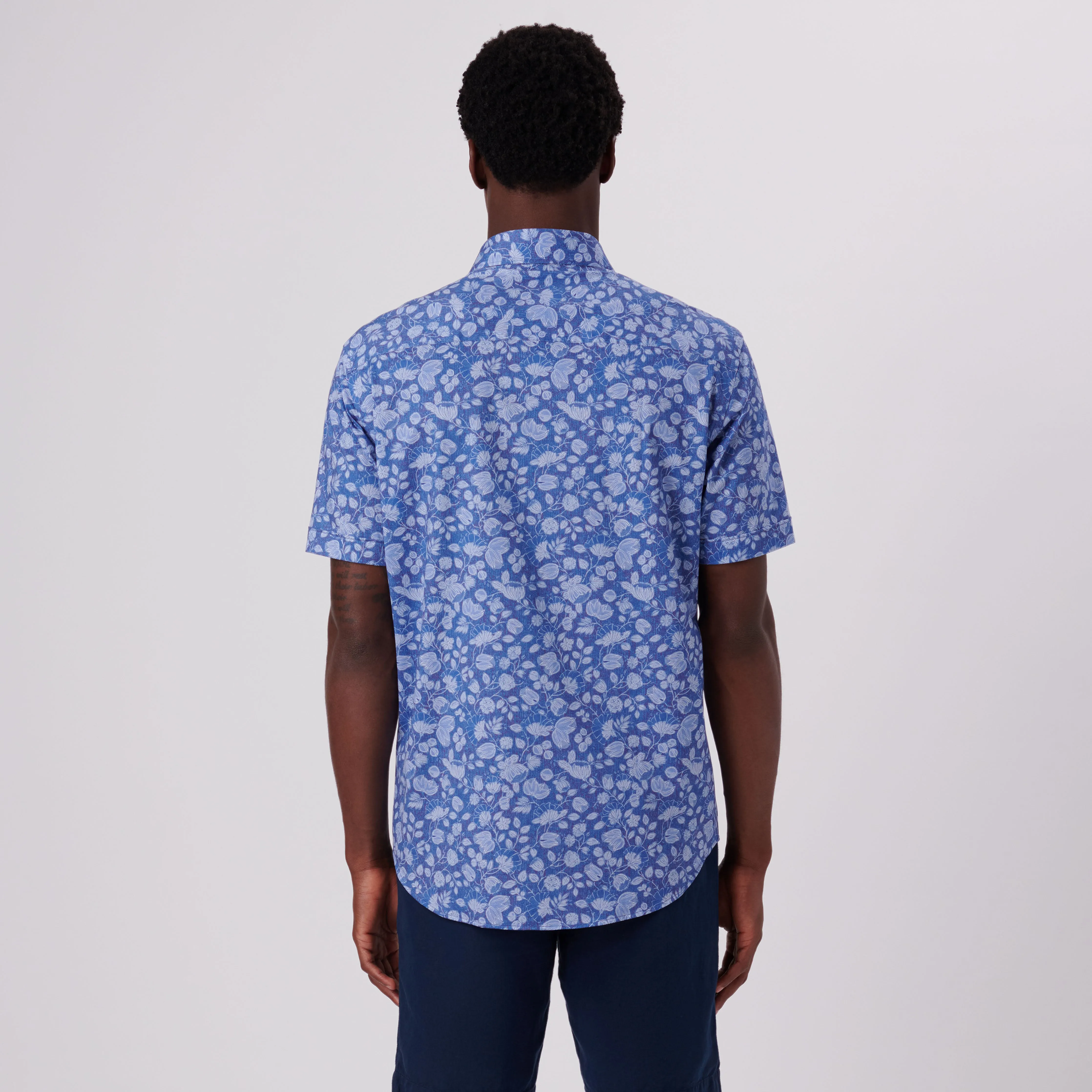 Miles Floral Print OoohCotton Short Sleeve Shirt sold by Bugatchi product image thumbnail 4