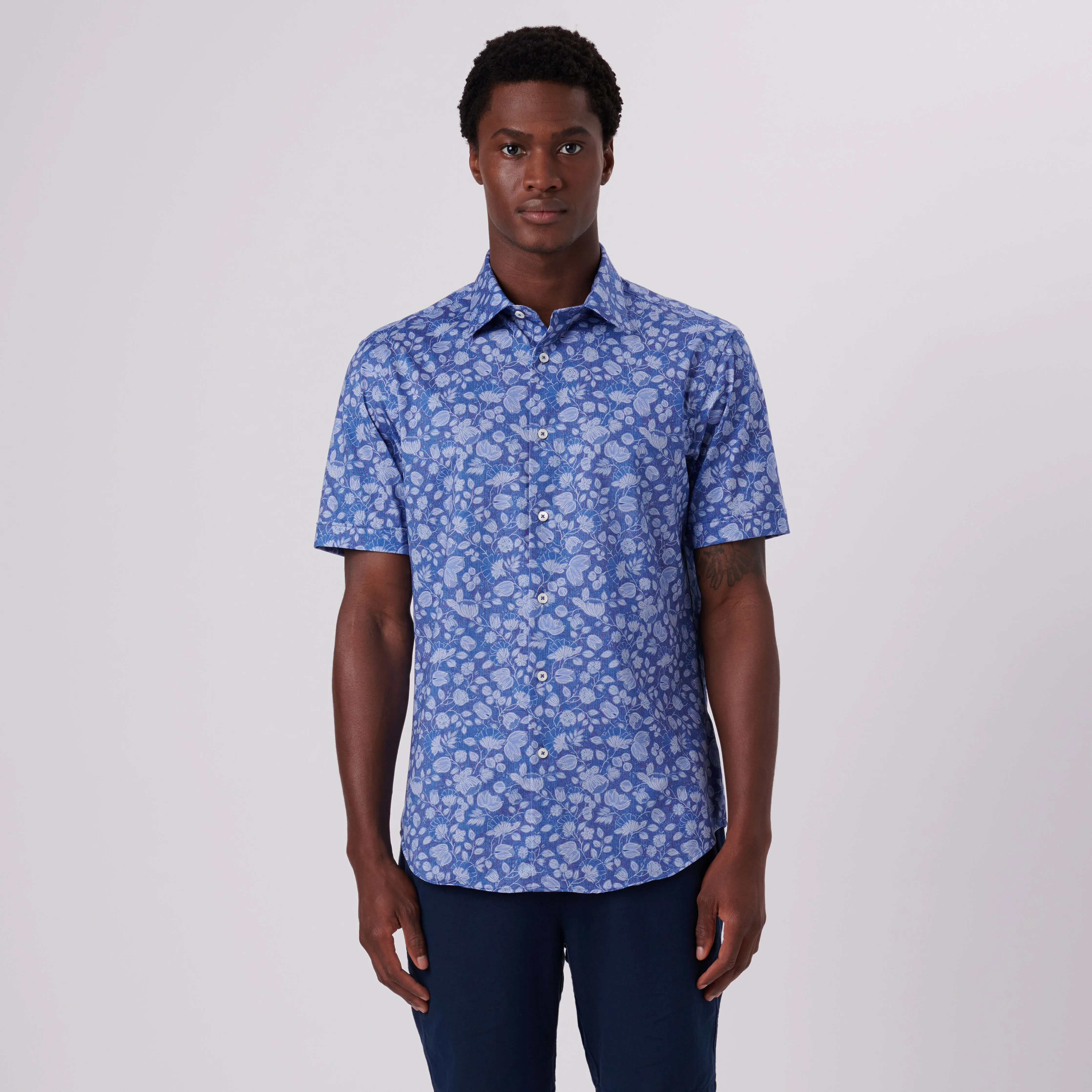 Miles Floral Print OoohCotton Short Sleeve Shirt sold by Bugatchi product image thumbnail 2
