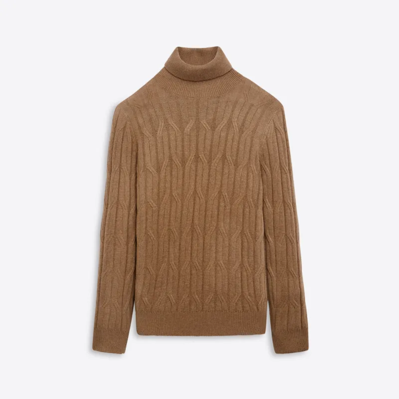 Turtle Neck Cable Jacquard Sweater sold by Bugatchi
