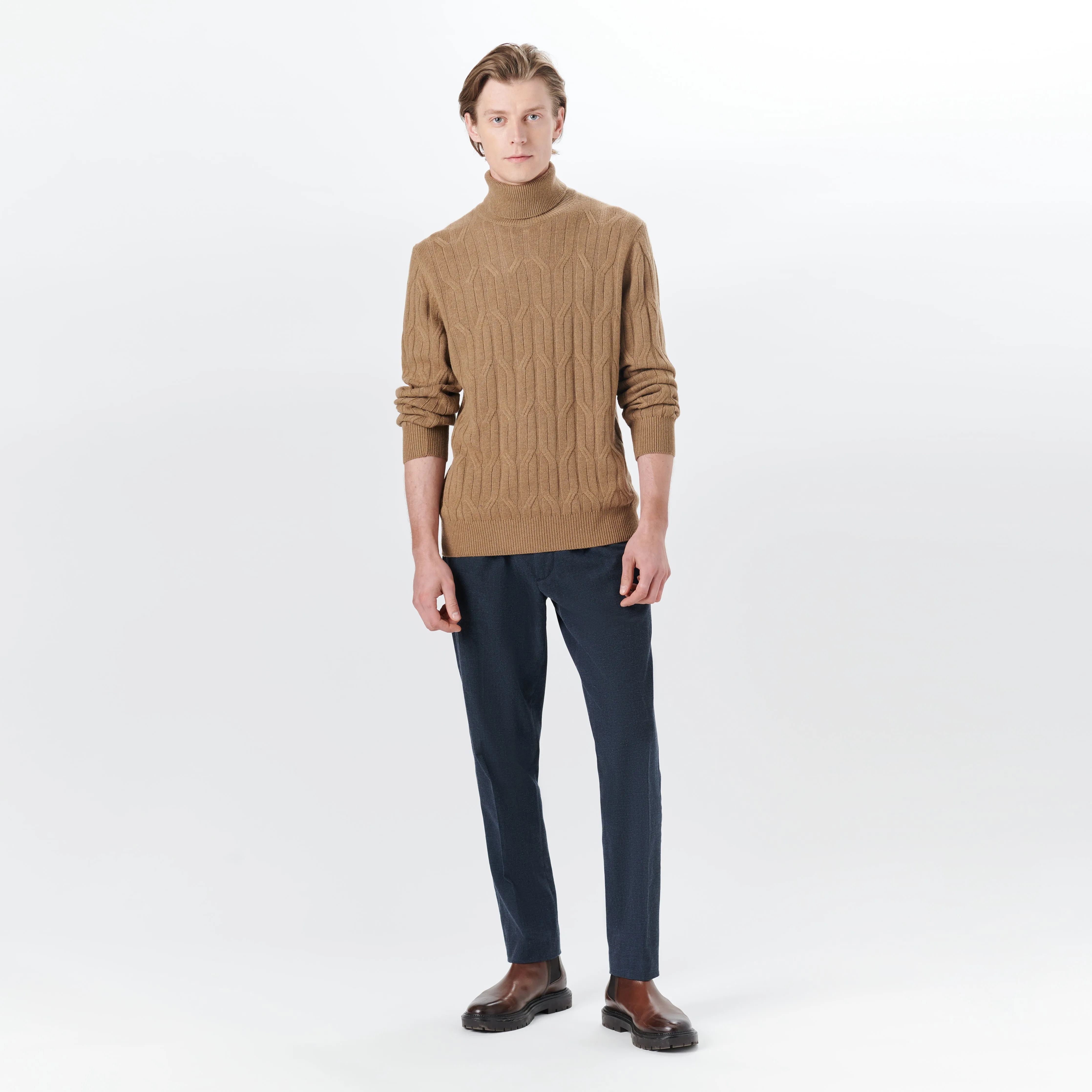 Turtle Neck Cable Jacquard Sweater sold by Bugatchi product image thumbnail 5
