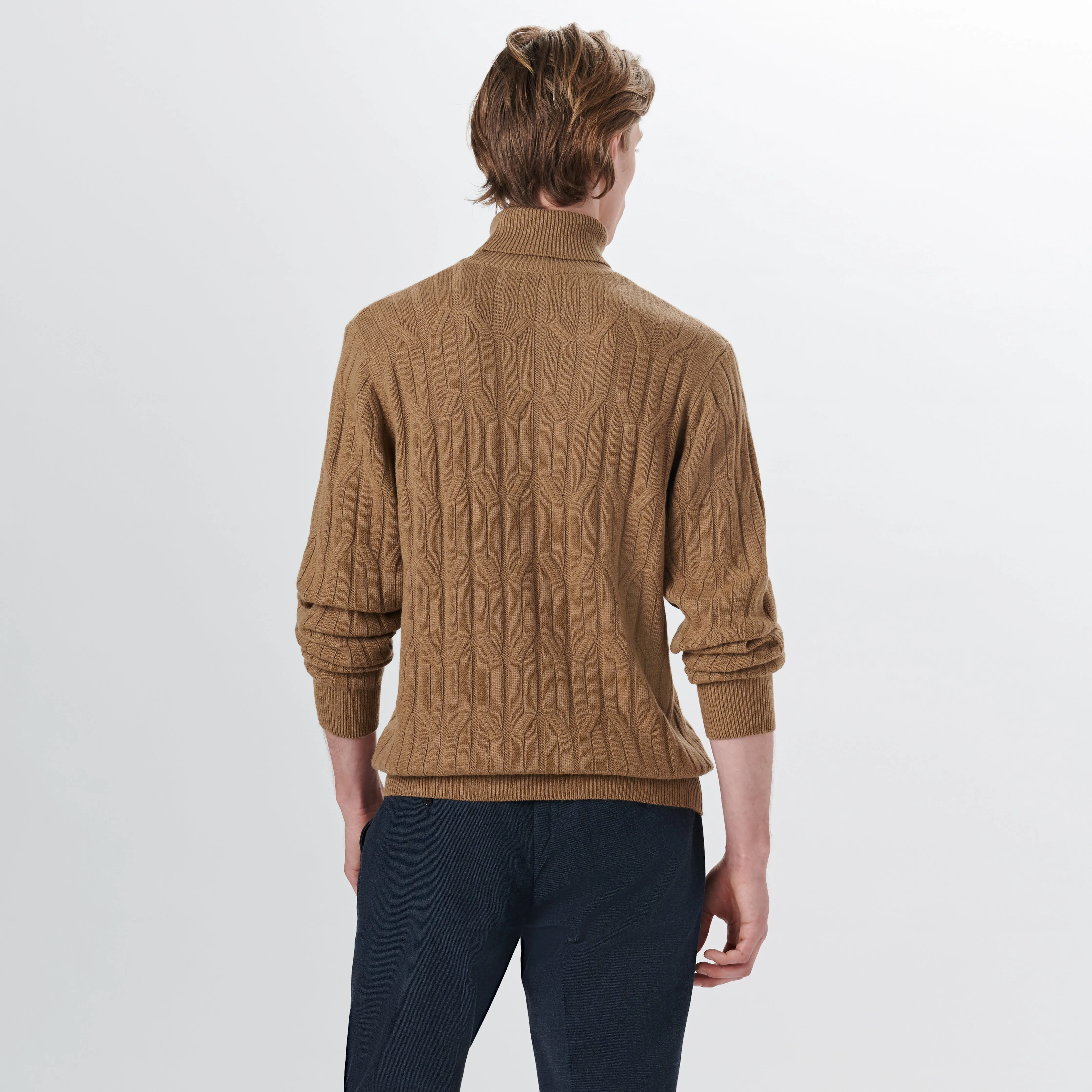 Turtle Neck Cable Jacquard Sweater sold by Bugatchi product image thumbnail 4