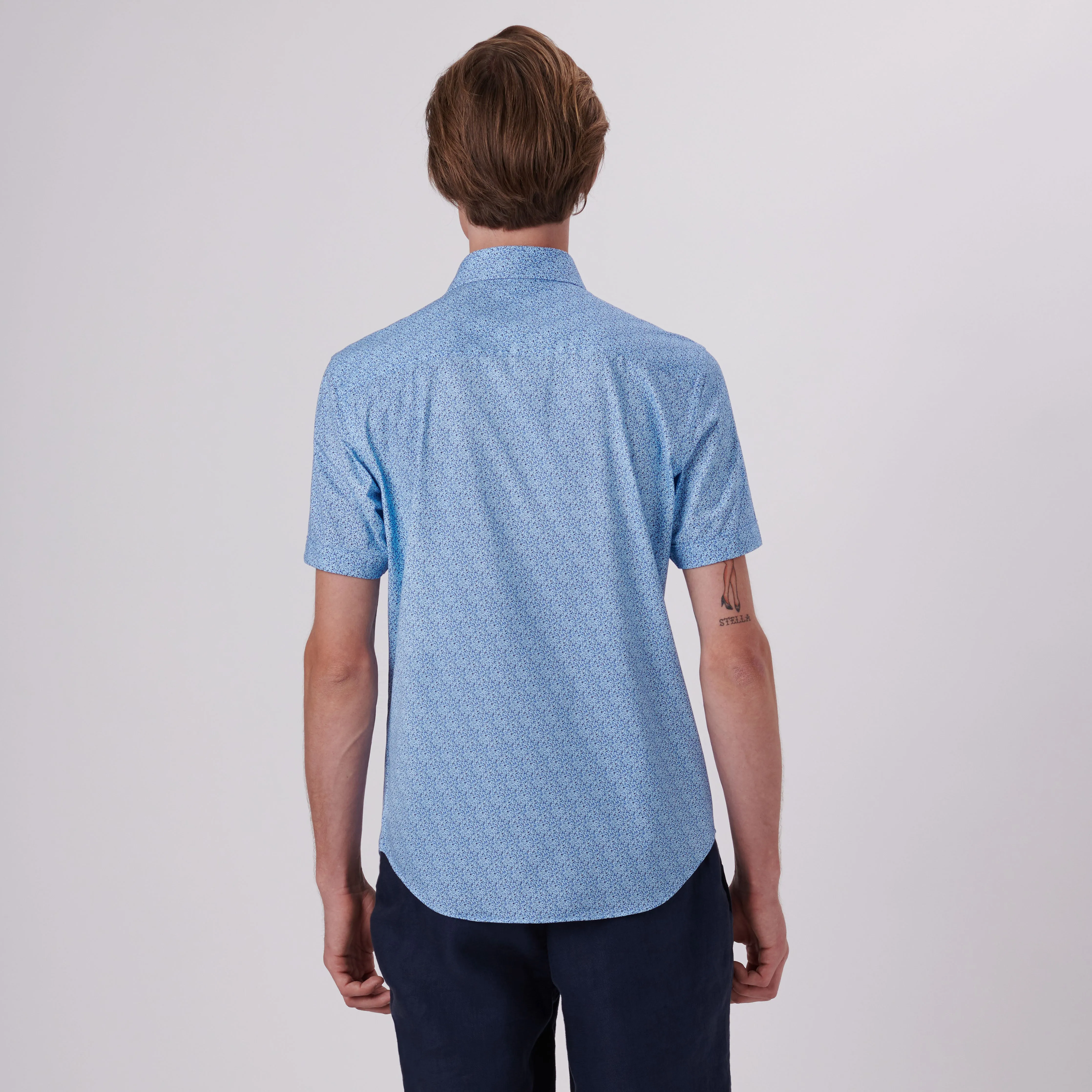 Miles Abstract Print OoohCotton Short Sleeve Shirt sold by Bugatchi product image thumbnail 4