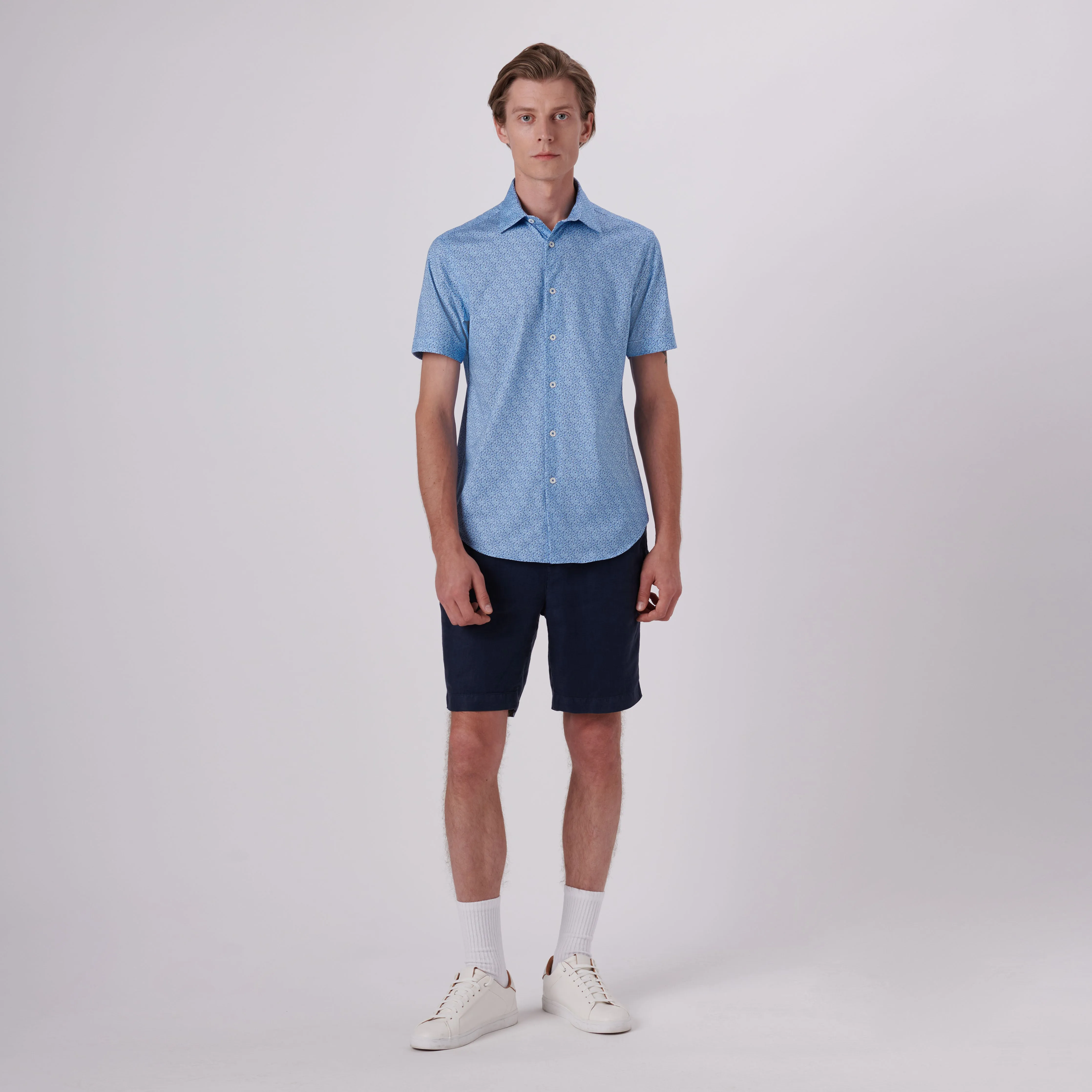 Miles Abstract Print OoohCotton Short Sleeve Shirt sold by Bugatchi product image thumbnail 5