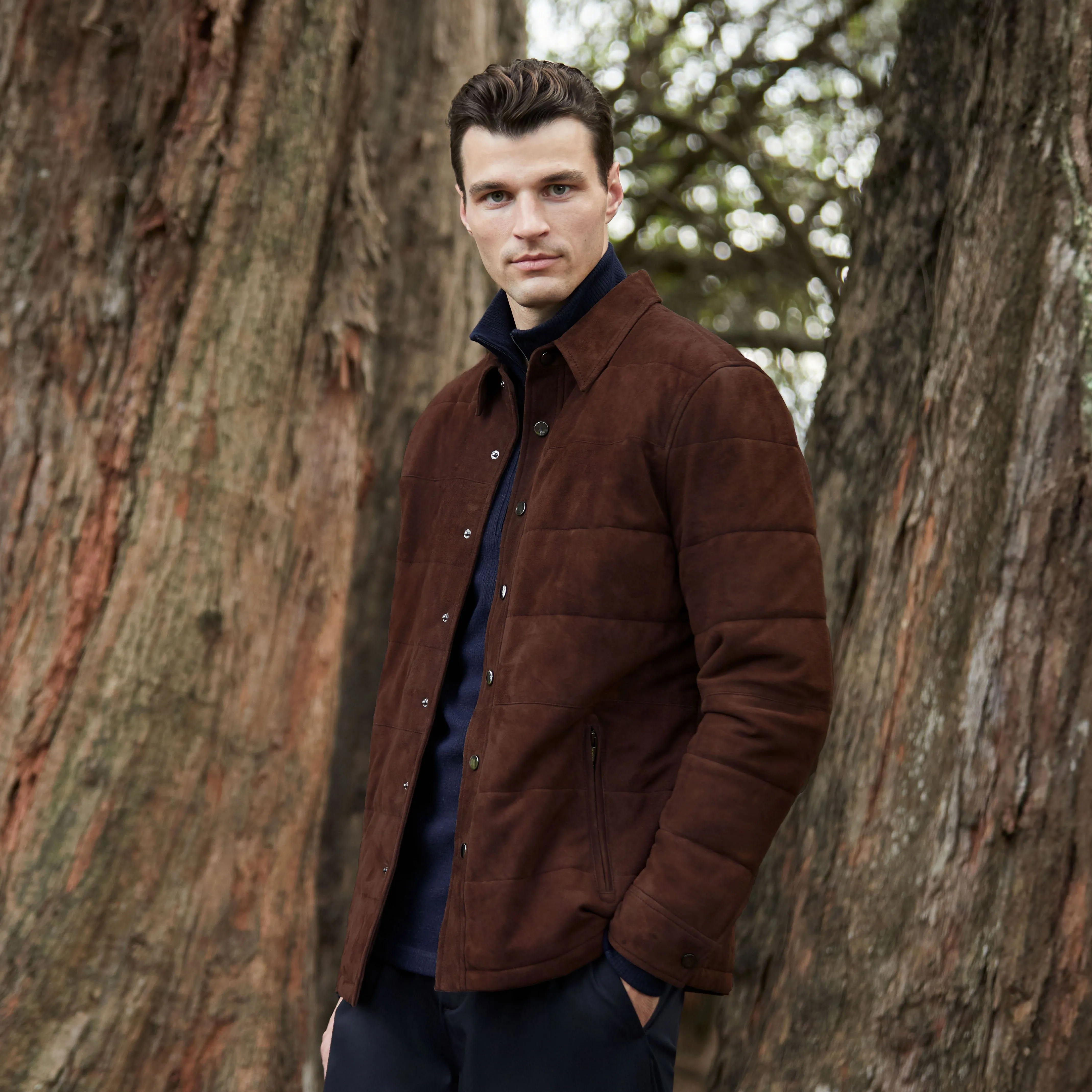 Quilted Suede Jacket sold by Bugatchi