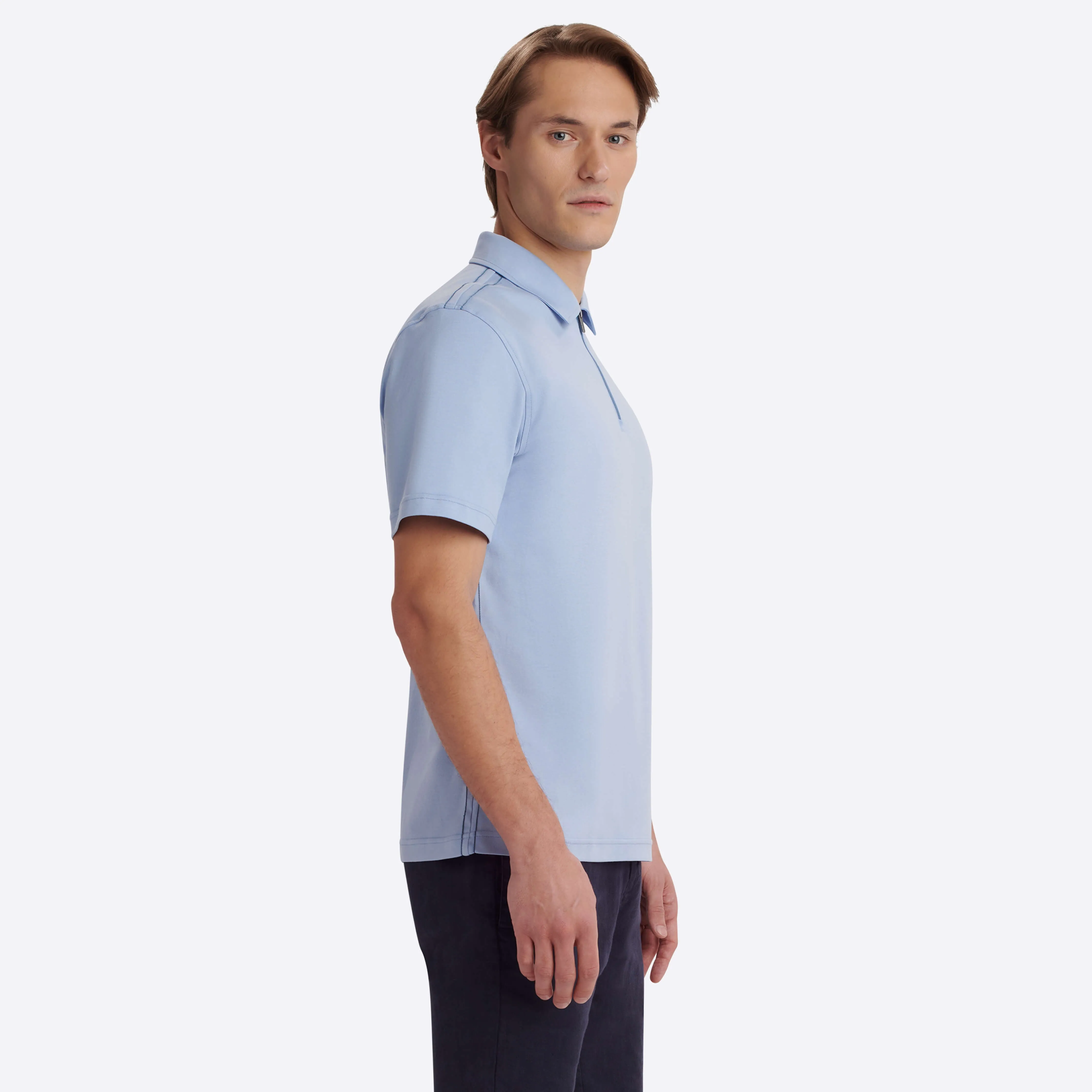 Short Sleeve Quarter Zip Polo sold by Bugatchi product image thumbnail 3